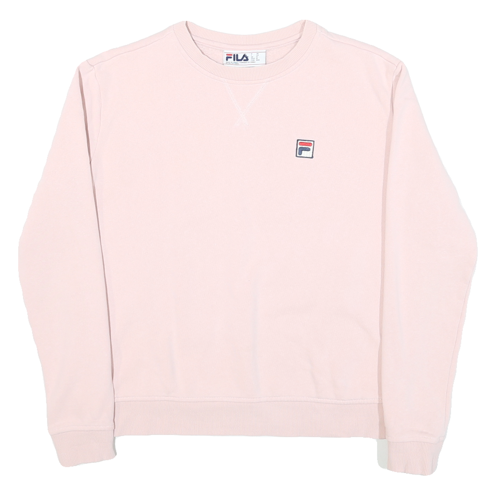 FILA Womens Pink Crew Neck M Sweatshirt Cotton Blend Pullover Casual Basic Refurbished - N/A refurbished available on Cerqular