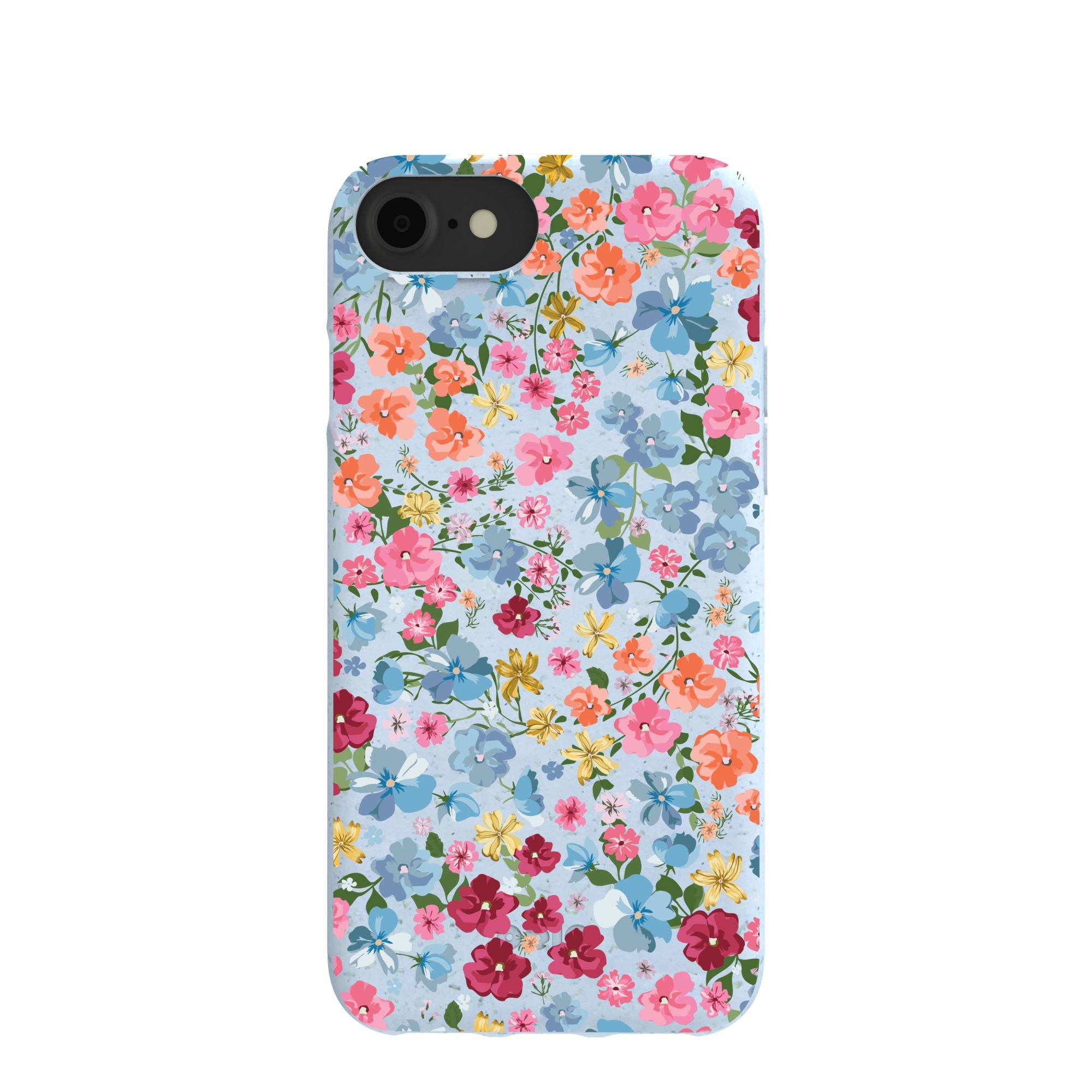 Powder Blue Fleurs iPhone 6/6s/7/8/SE Case Refurbished - Pela Case refurbished available on Cerqular