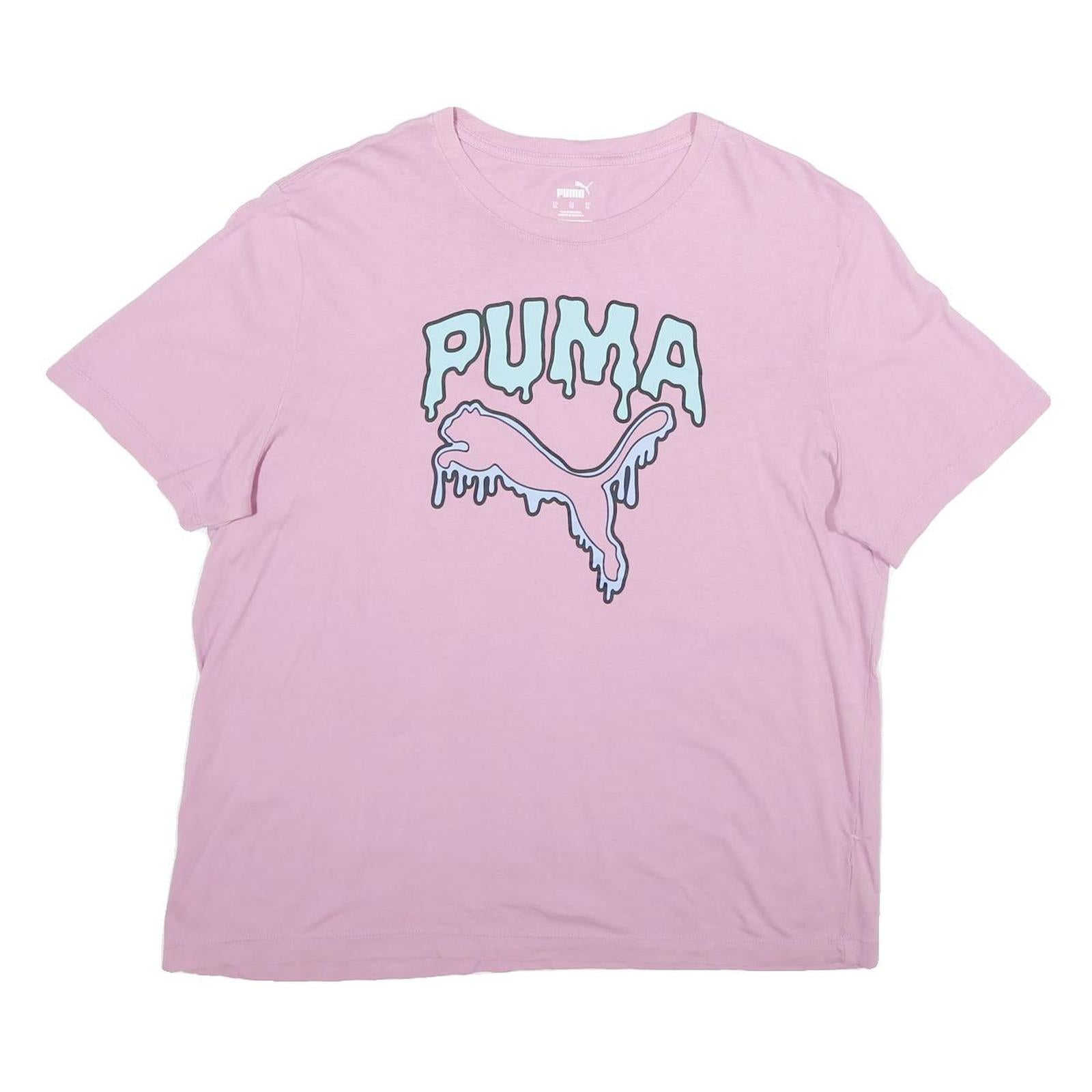 PUMA Mens Pink Graphic T-Shirt XL Short Sleeve Crew Neck Cotton Casual Refurbished - N/A refurbished available on Cerqular