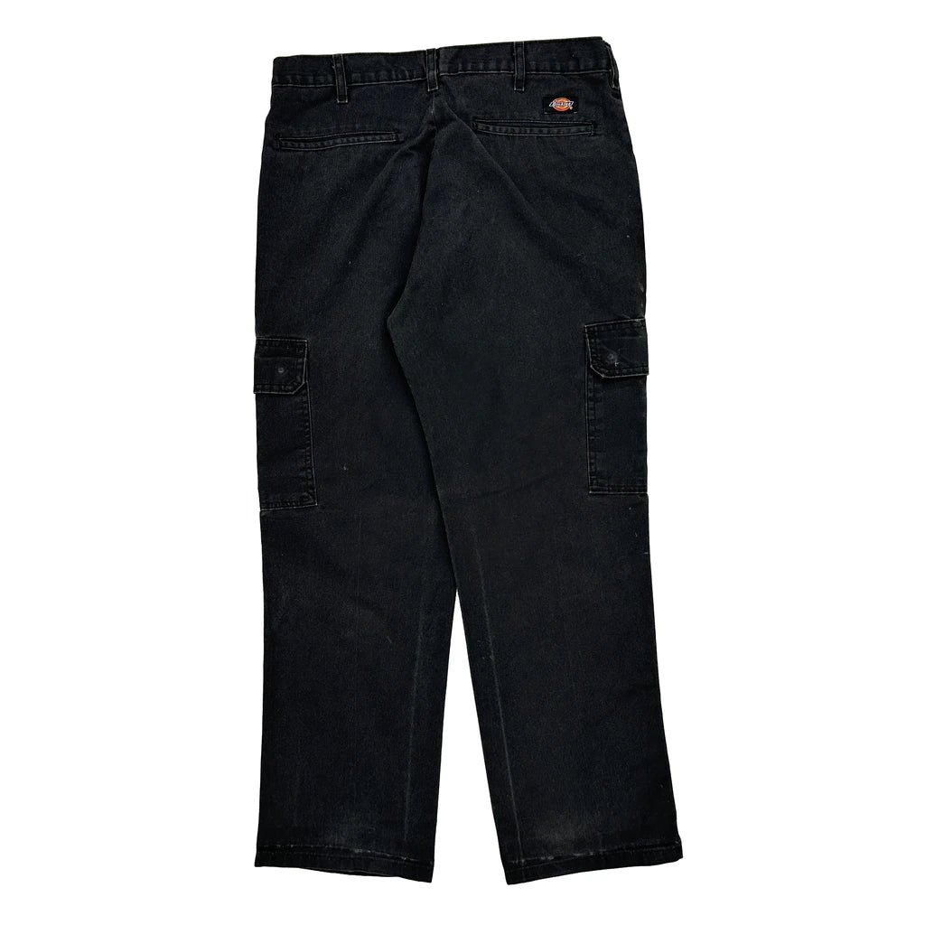 Dickies Cargo Trousers - 32W 30L Black Cotton Refurbished - Thrifted (note: this is a term often used to describe second- refurbished available on Cerqular