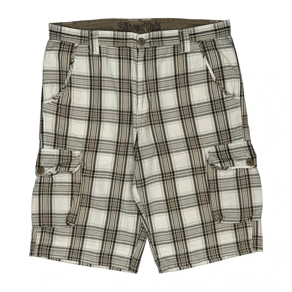 Buy Levis Checked Cargo Shorts - 38W 12L Brown Cotton Refurbished - $22.77 Levis Checked Cargo Shorts - 38W 12L Brown Cotton Refurbished - Thrifted (note: this is a term often used to describe second- refurbished available on Cerqular