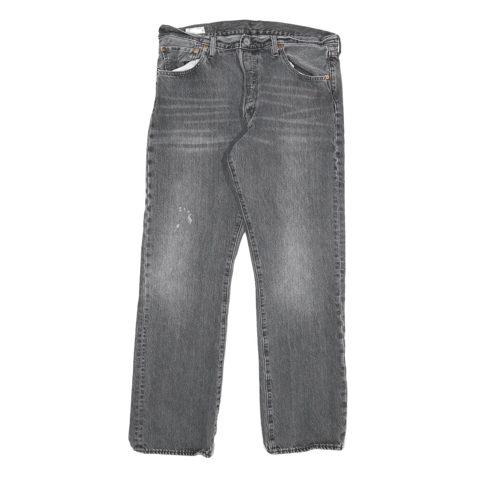 LEVI'S 501 Big E Mens Jeans Grey Regular Straight Denim Medium W32 L29 Button Refurbished - N/A refurbished available on Cerqular
