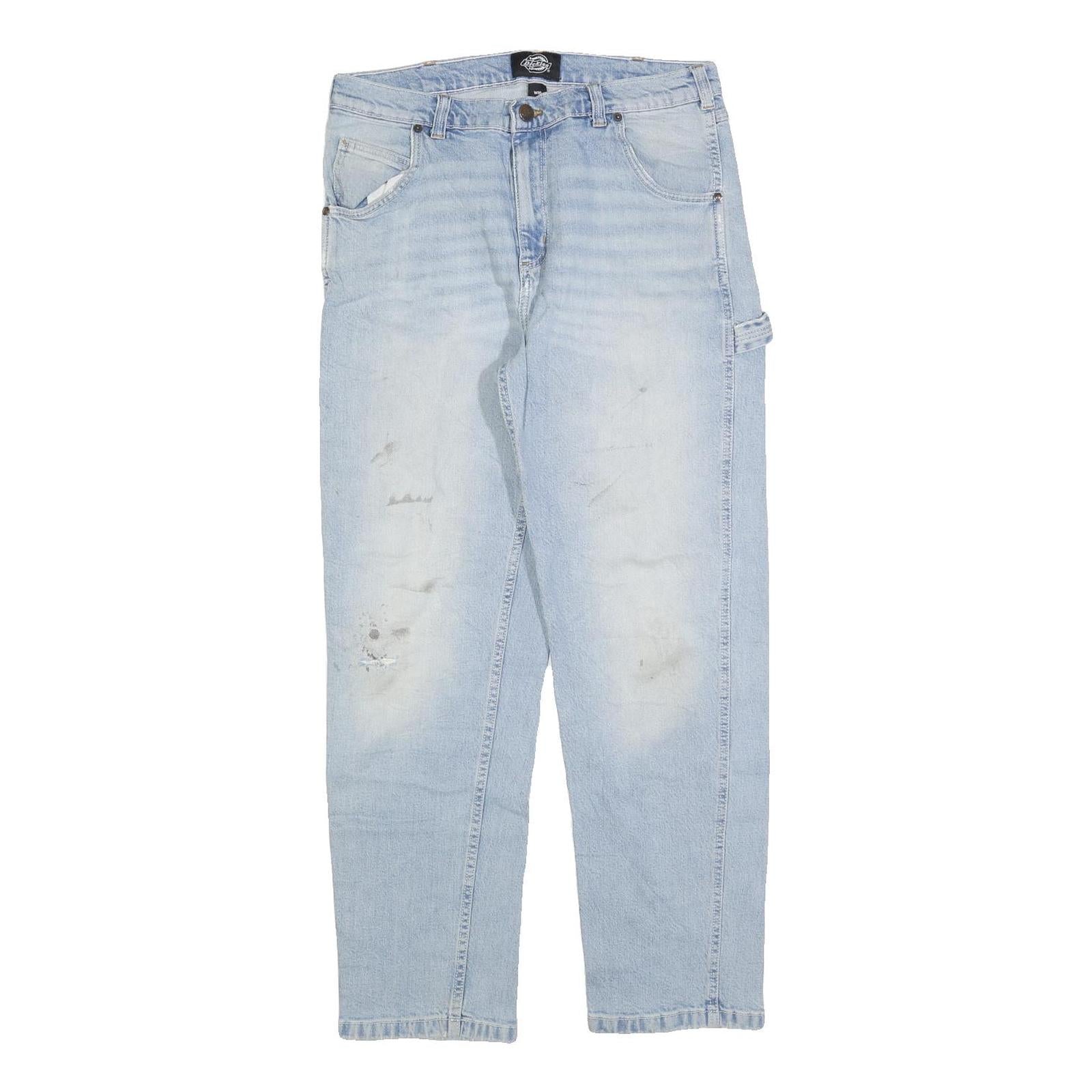 DICKIES Mens Light Blue Regular Fit Straight Denim Jeans W30 L28 Workwear Style Refurbished - N/A refurbished available on Cerqular