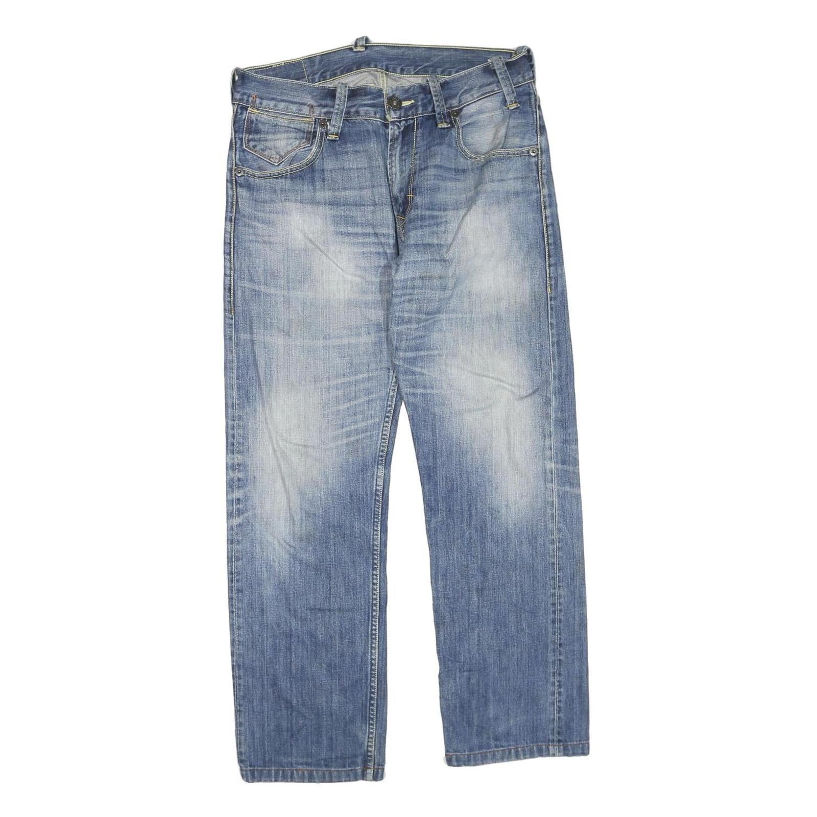 LEVI'S 504 Mens Blue Regular Jeans Denim Medium W34 L30 Classic Zip Cotton Blend Refurbished - N/A refurbished available on Cerqular