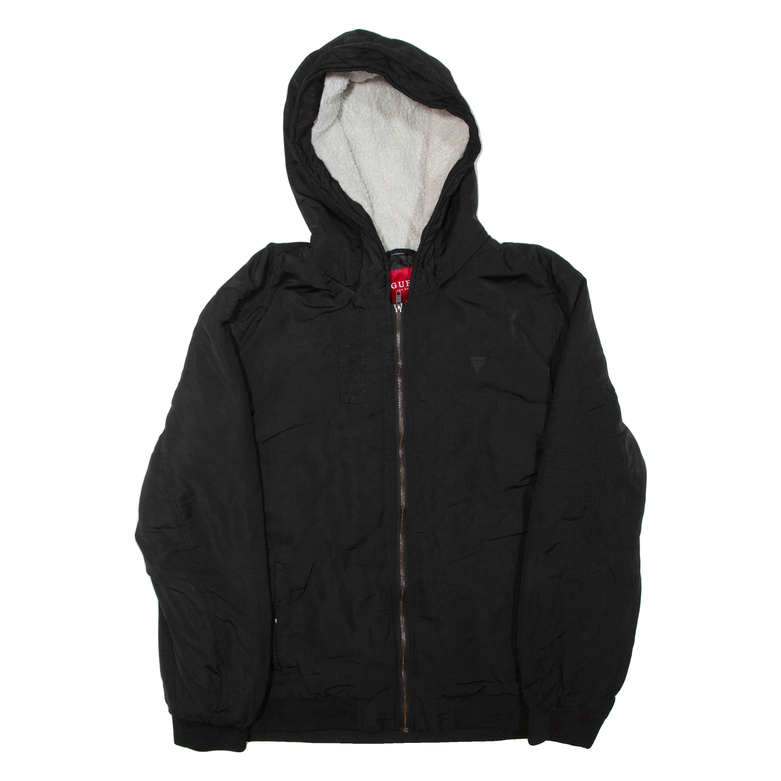 GUESS Mens Jacket Black Hooded 2XL Refurbished - N/A refurbished available on Cerqular