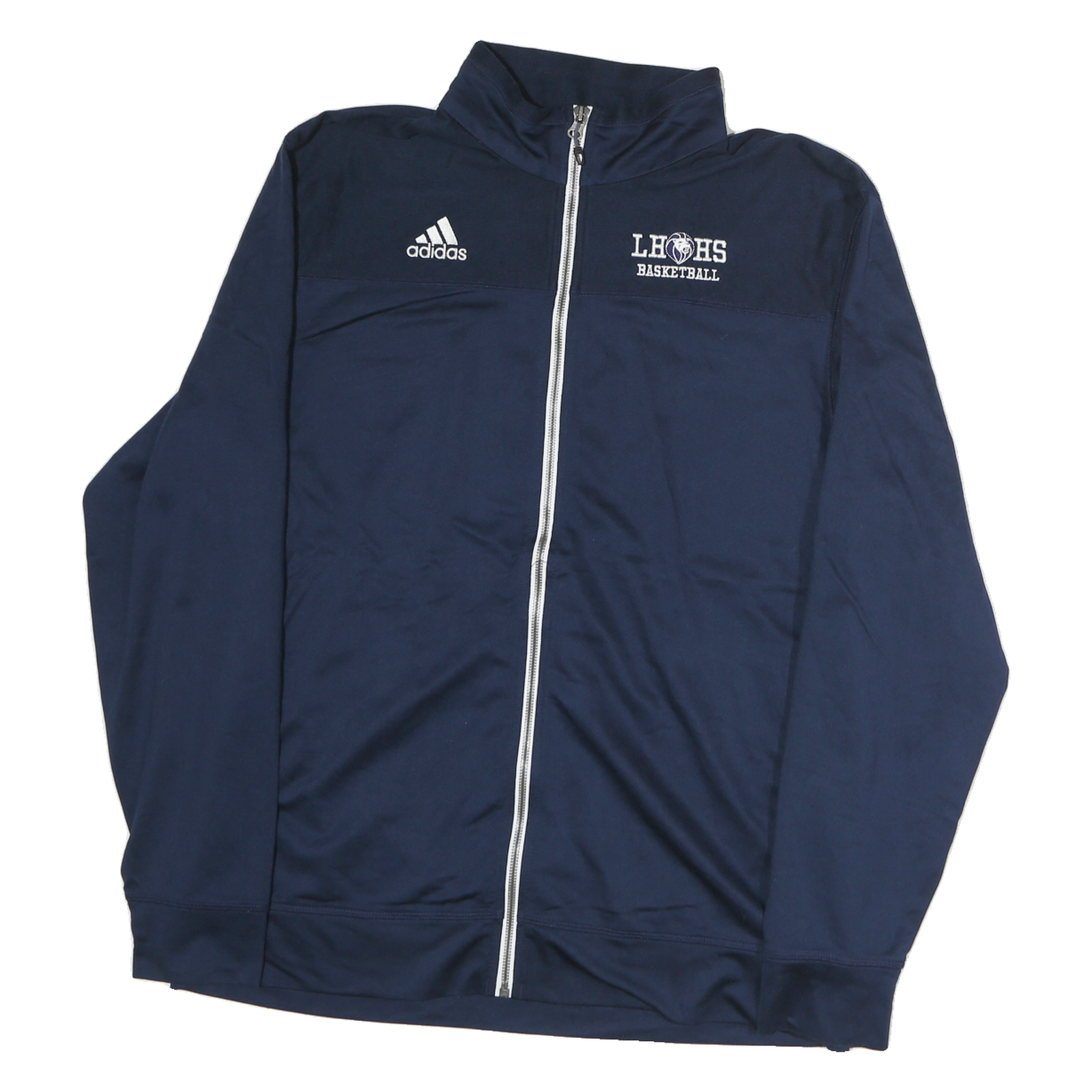 ADIDAS Mens Navy L Basketball Track Jacket L Polyester Zip Climalite Casual Refurbished - N/A refurbished available on Cerqular
