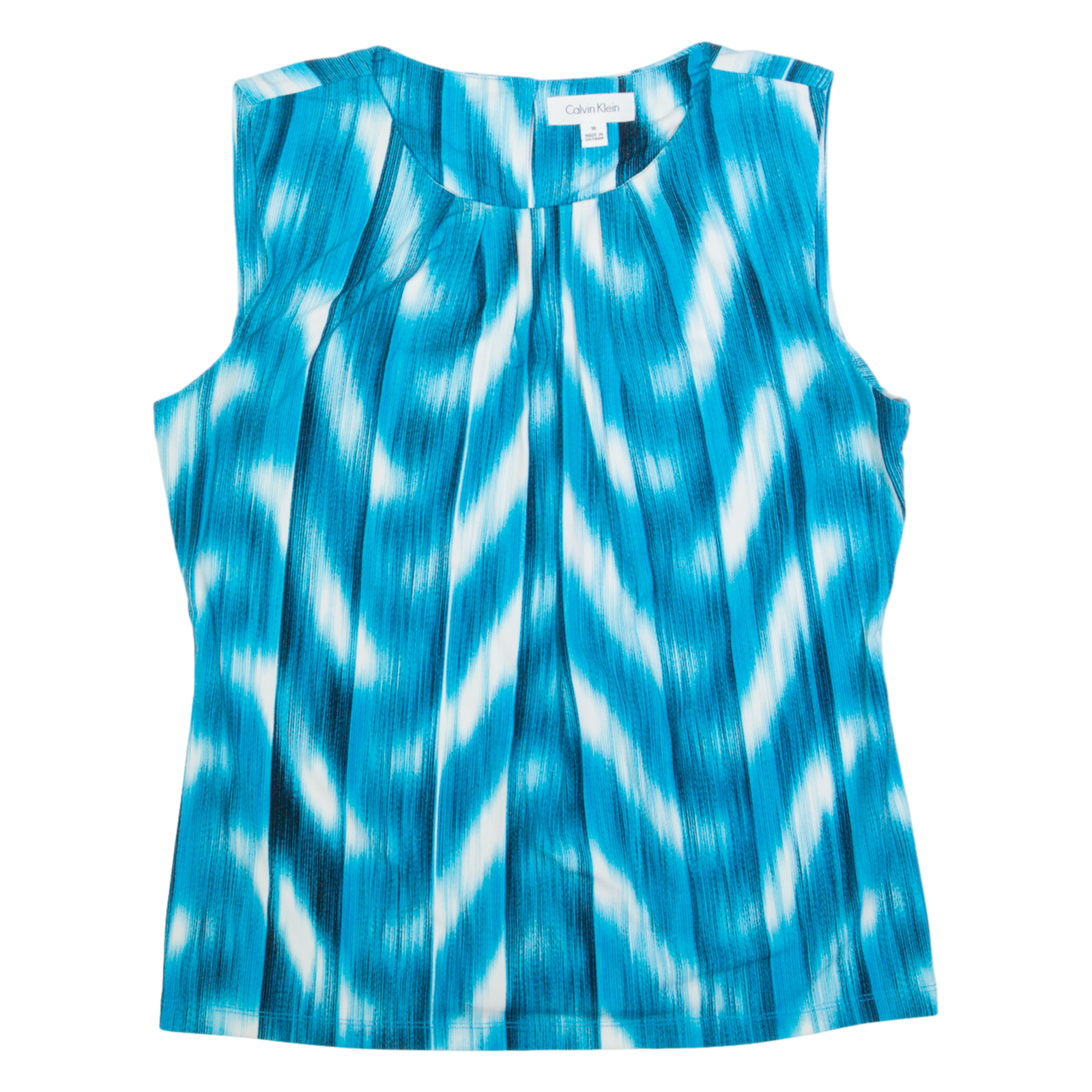 CALVIN KLEIN Womens Printed Vest Blue Sleeveless M Refurbished - N/A refurbished available on Cerqular