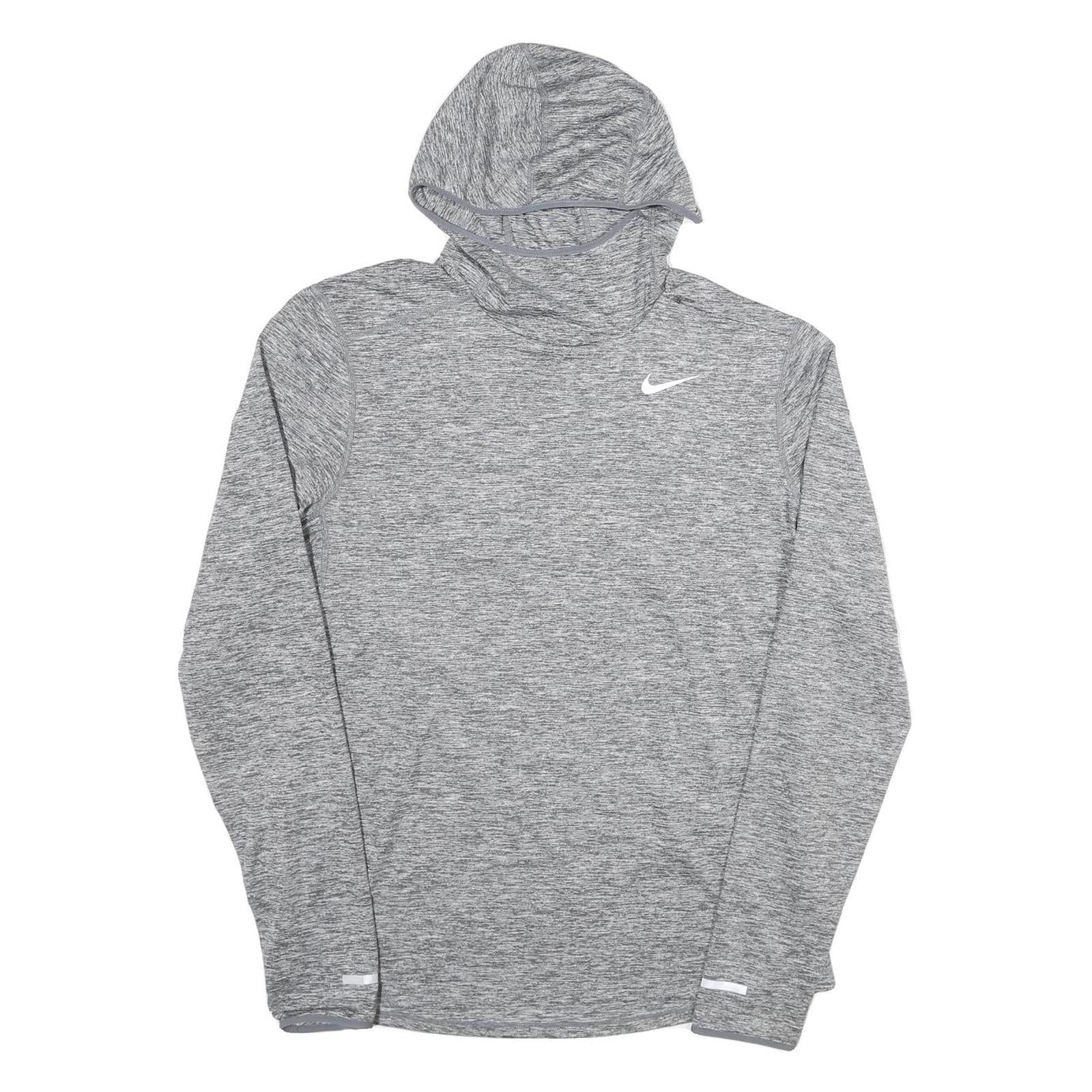 NIKE Womens Grey Marl Hoodie M Lightweight Athletic Pullover Refurbished - N/A refurbished available on Cerqular