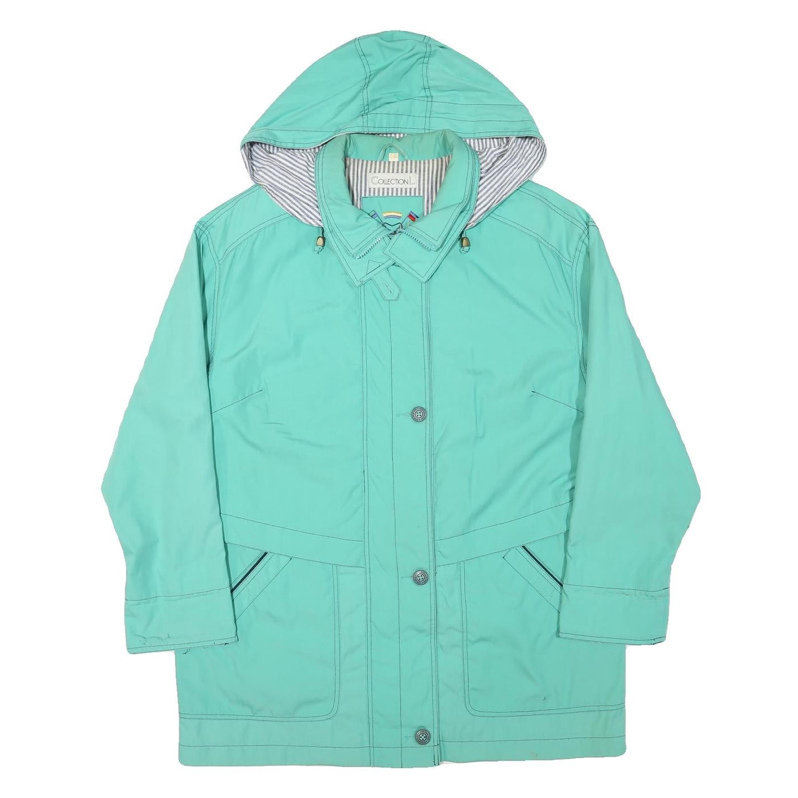 COLLECTION L Womens Green Zip Jacket L Polyester Blend Hooded Casual Outdoor Refurbished - N/A refurbished available on Cerqular