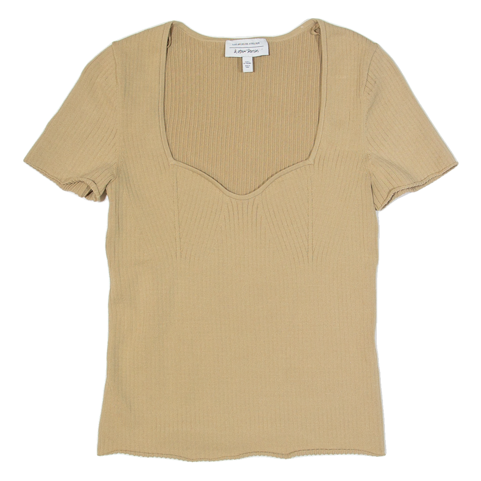 & OTHER STORIES LOS ANGELES ATELIER Womens Top Beige V-Neck S Refurbished - N/A refurbished available on Cerqular
