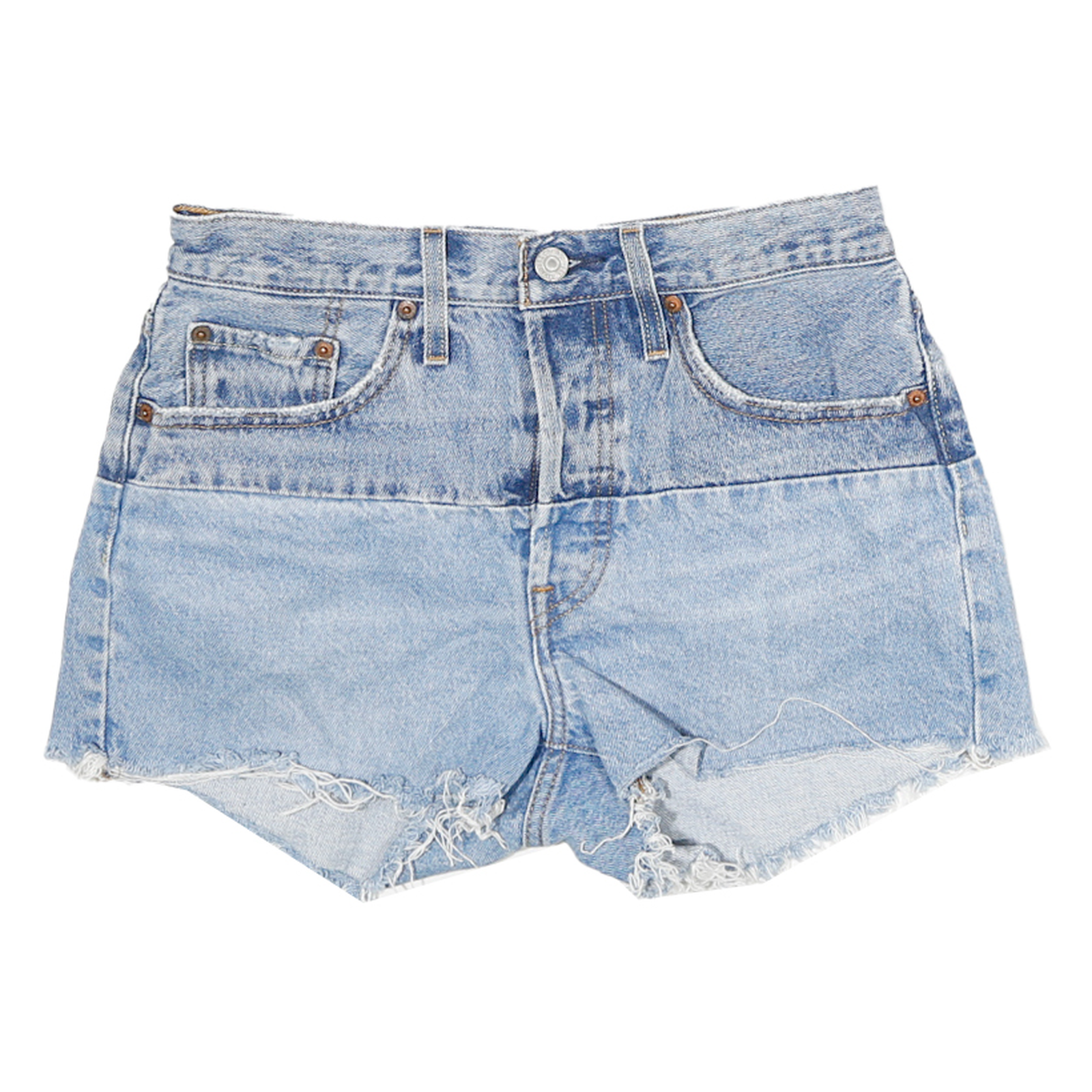 LEVI'S Womens Denim Blue Casual Cut-Off Shorts M W26 Distressed Hem Refurbished - N/A refurbished available on Cerqular