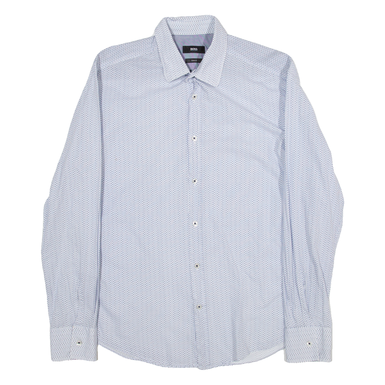 BOSS Slim Fit Mens Shirt Blue Long Sleeve M Refurbished - N/A refurbished available on Cerqular