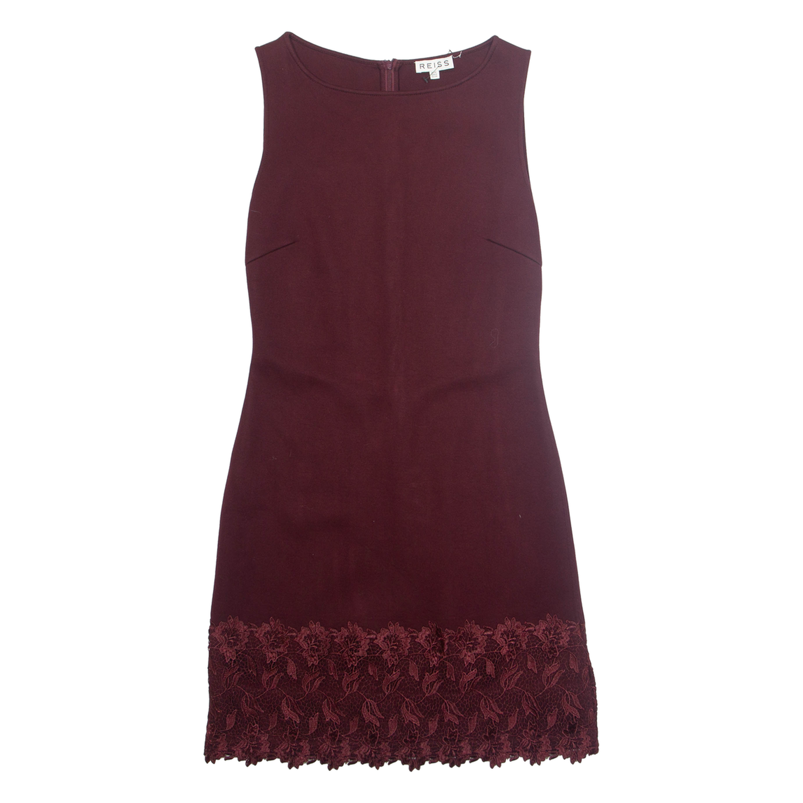 REISS Womens Shift Dress Maroon Viscose Sleeveless Knee Length UK 10 Refurbished - N/A refurbished available on Cerqular