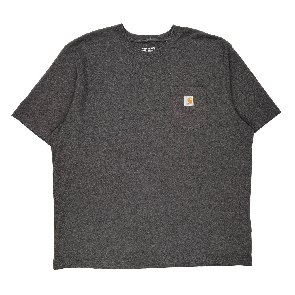 Carhartt T-Shirt - 2XL Grey Cotton Refurbished - Thrifted (note: this is a term often used to describe second- refurbished available on Cerqular