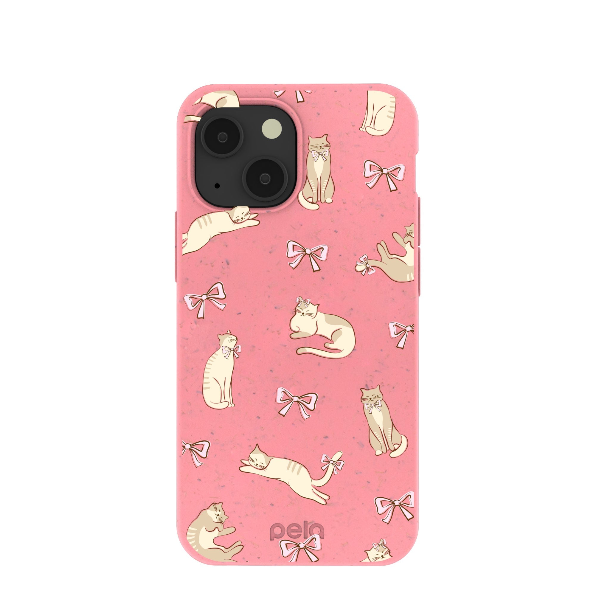 Bubblegum Pink Purrfection iPhone 13 Mini Case Refurbished - Pela Case refurbished available on Cerqular