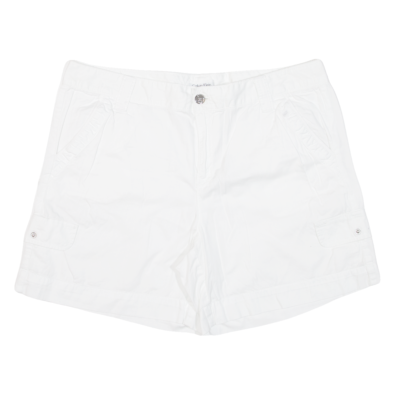 CALVIN KLEIN Womens Casual Shorts White Relaxed XL W36 Refurbished - N/A refurbished available on Cerqular