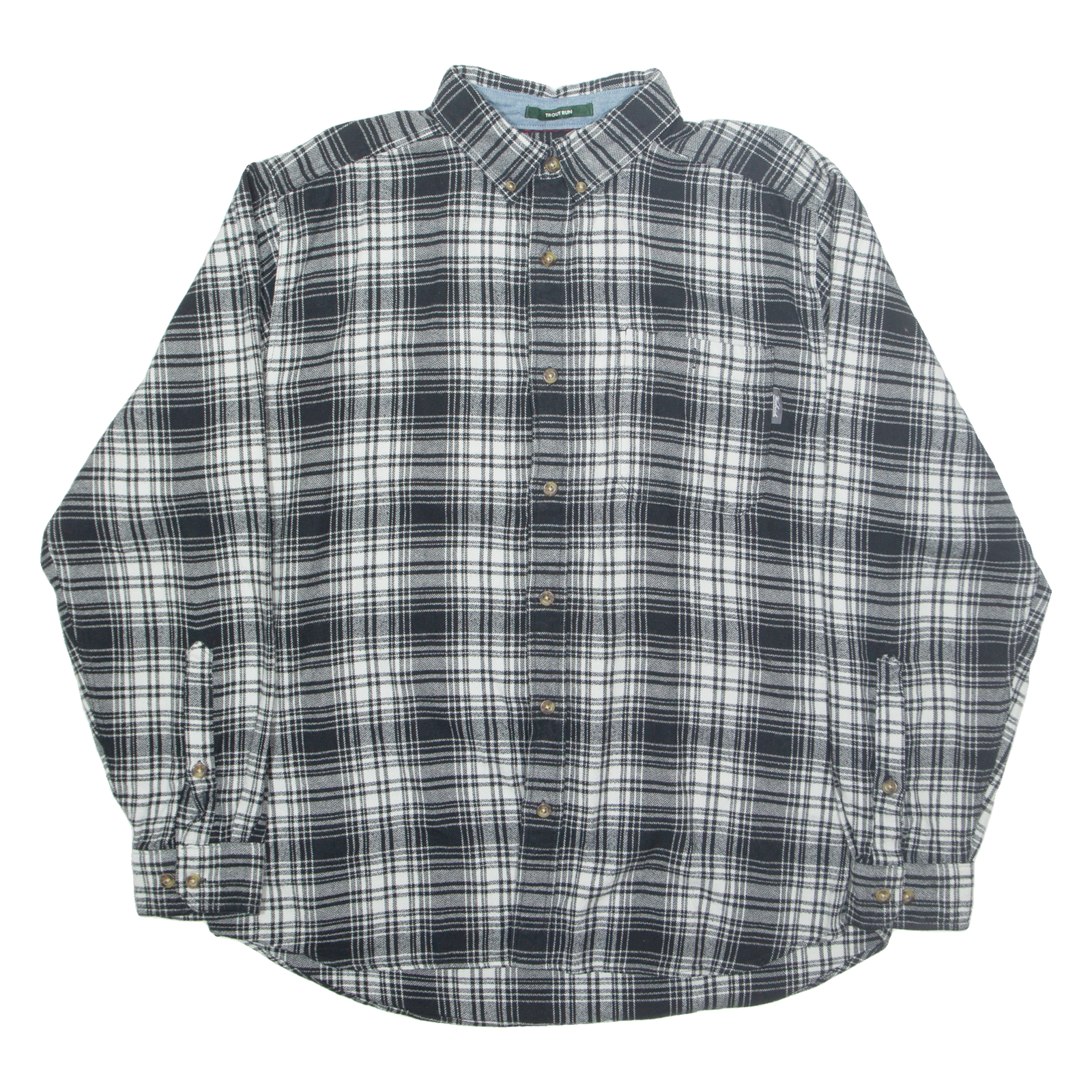 WOOLRICH Mens Flannel Shirt Blue Check Long Sleeve L Refurbished - N/A refurbished available on Cerqular