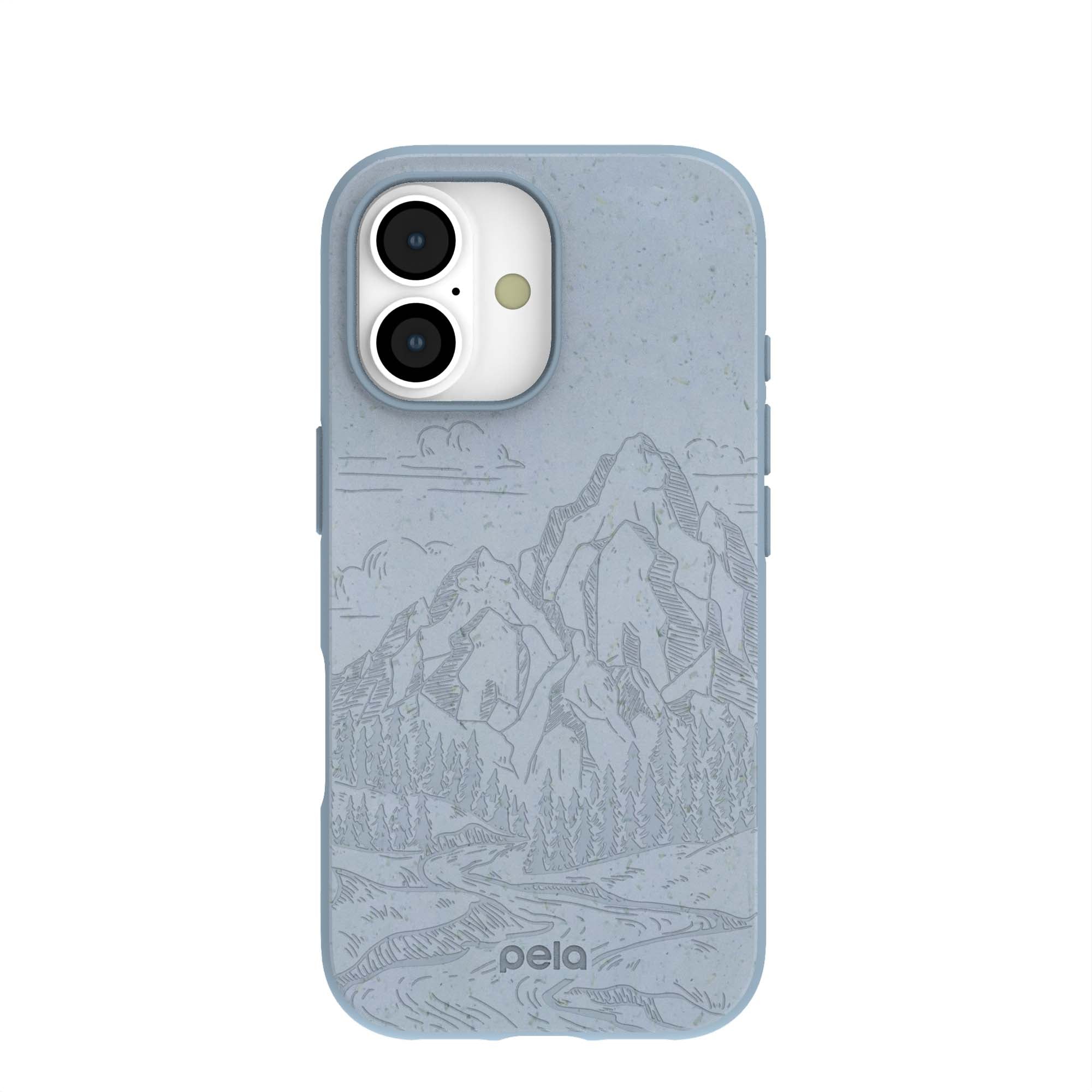 Powder Blue Rockies iPhone 17 Case | MagSafe Compatibility: Without MagSafe Refurbished - Pela Case refurbished available on Cerqular