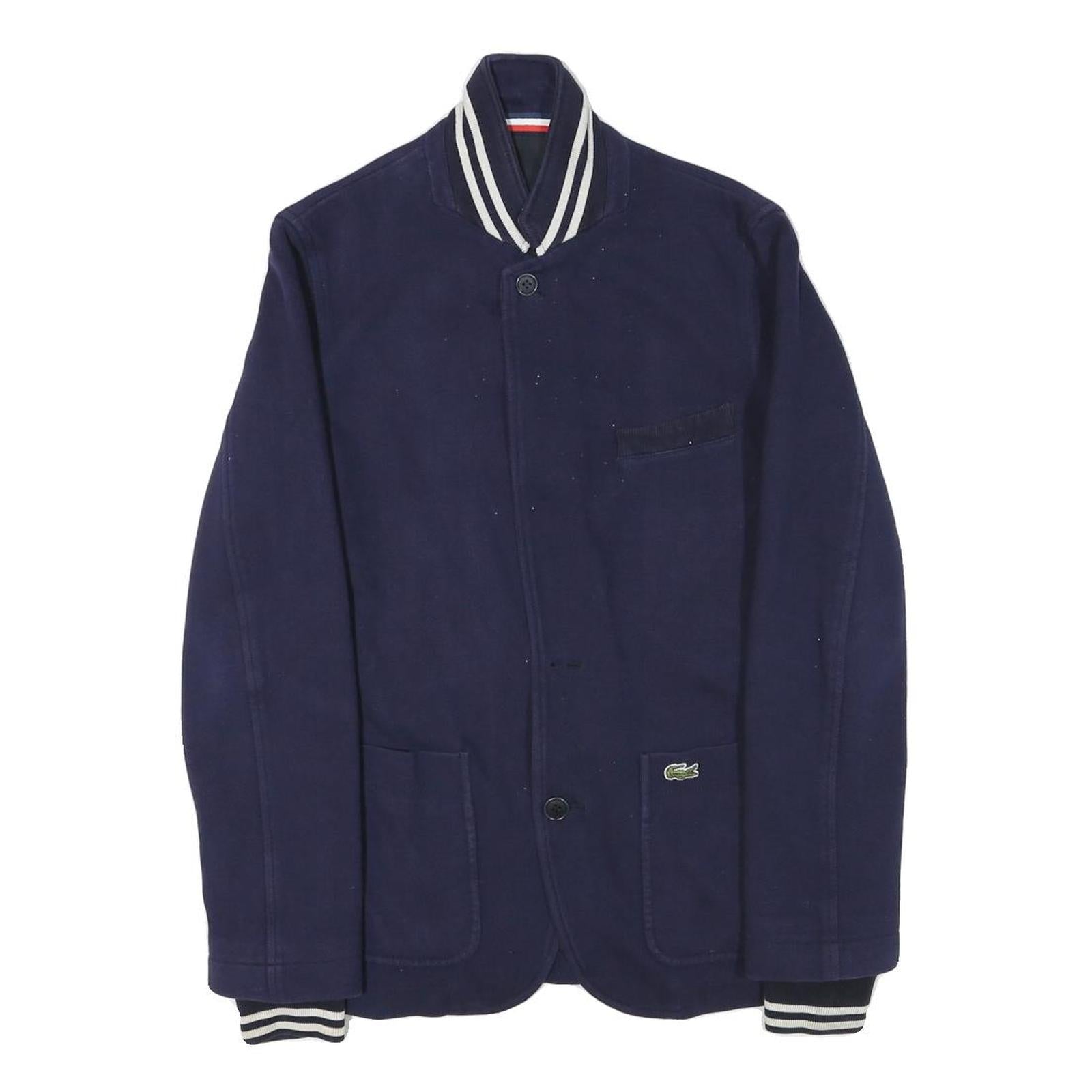 Buy LACOSTE Mens Navy Blue Button Cotton Blend Jacket XS Jersey Cuffs Classic Fit Refurbished - $64.99 LACOSTE Mens Navy Blue Button Cotton Blend Jacket XS Jersey Cuffs Classic Fit Refurbished - N/A refurbished available on Cerqular