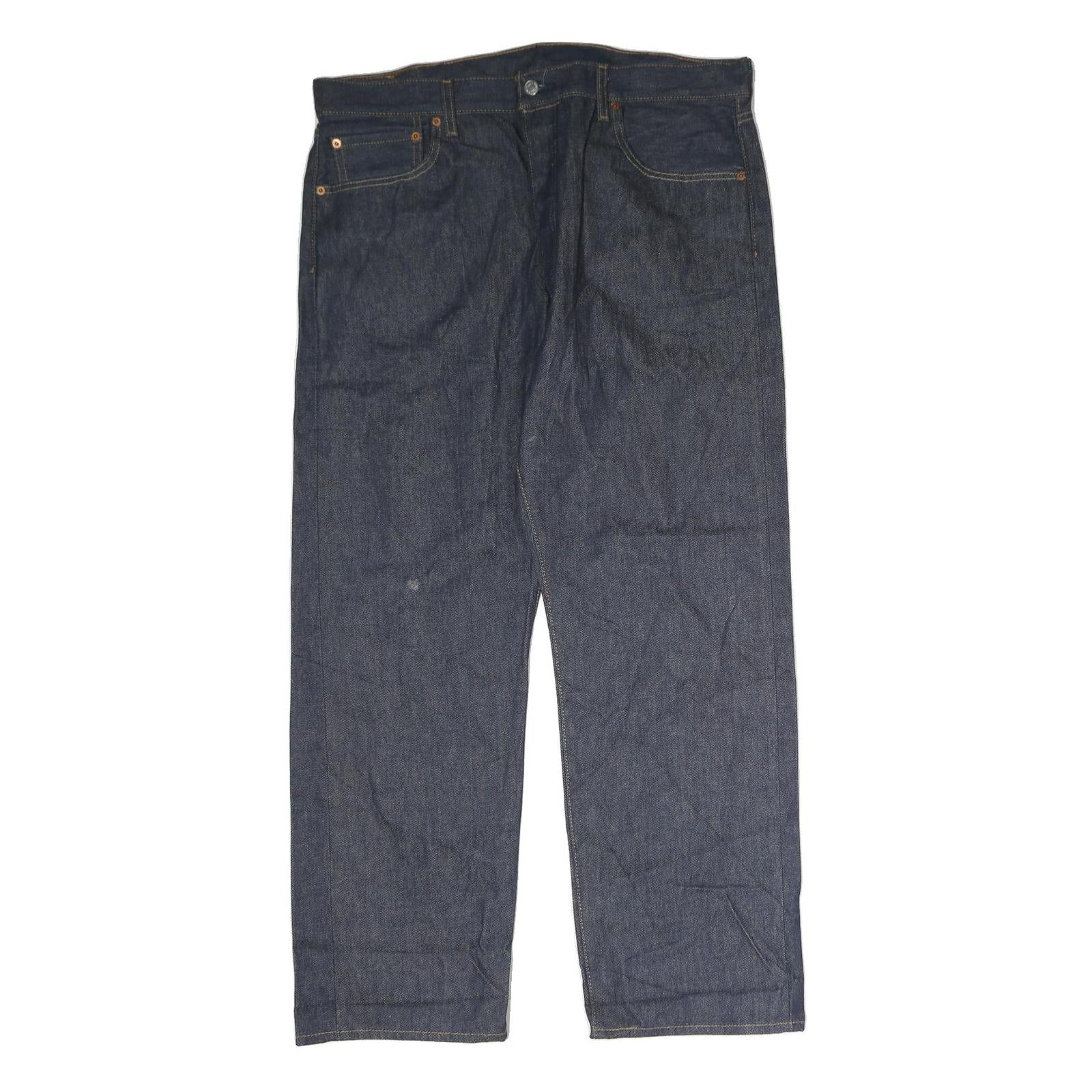 LEVI'S 501 Mens Jeans Blue Regular Straight Denim Raw W38 L30 Classic Fit Zip Refurbished - N/A refurbished available on Cerqular