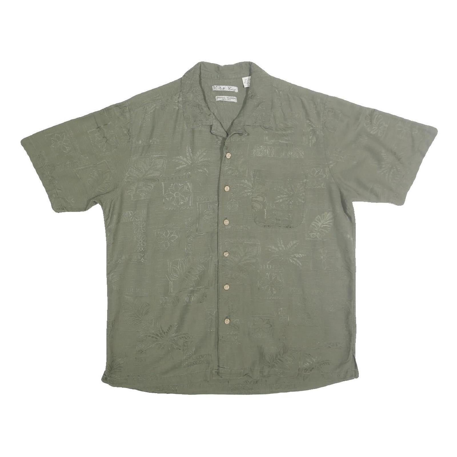 Buy BATICK BAY Mens Green Casual Cotton Shirt L Embossed Floral Short Sleeve Refurbished - $19.49 BATICK BAY Mens Green Casual Cotton Shirt L Embossed Floral Short Sleeve Refurbished - N/A refurbished available on Cerqular