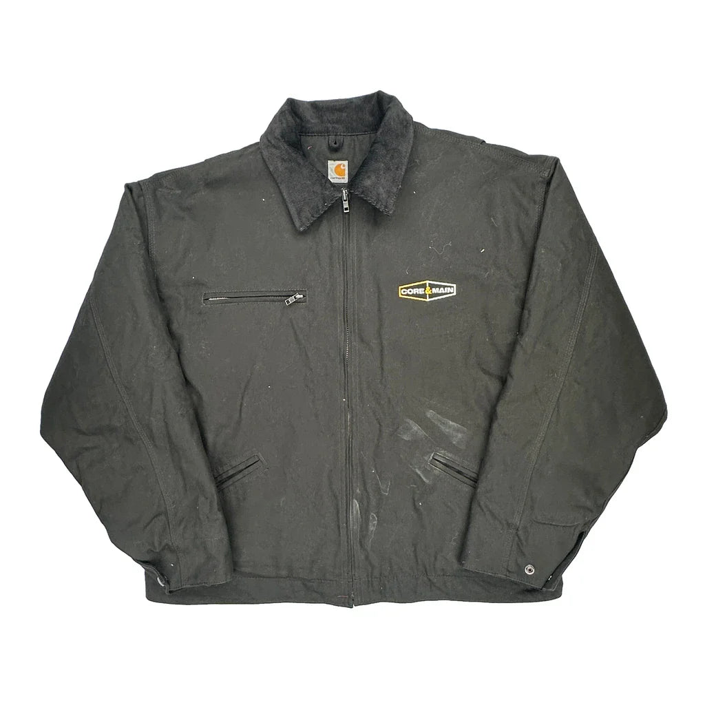 Core & Main Carhartt Jacket - 3XL Black Cotton Refurbished - Thrifted (note: this is a term often used to describe second- refurbished available on Cerqular