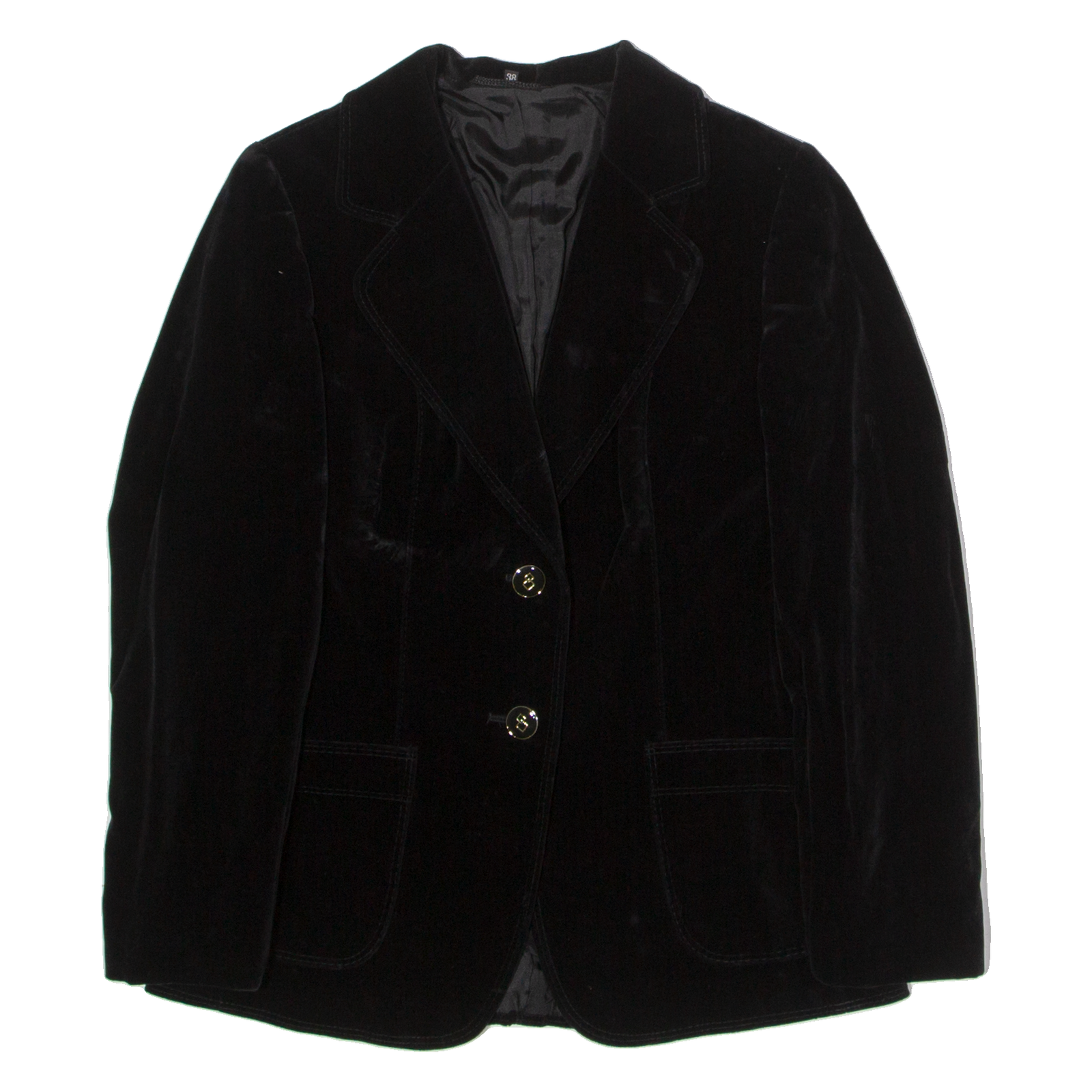 YOUR SIXTH SENSE Womens Blazer Jacket Black Velvet UK 10 Refurbished - N/A refurbished available on Cerqular