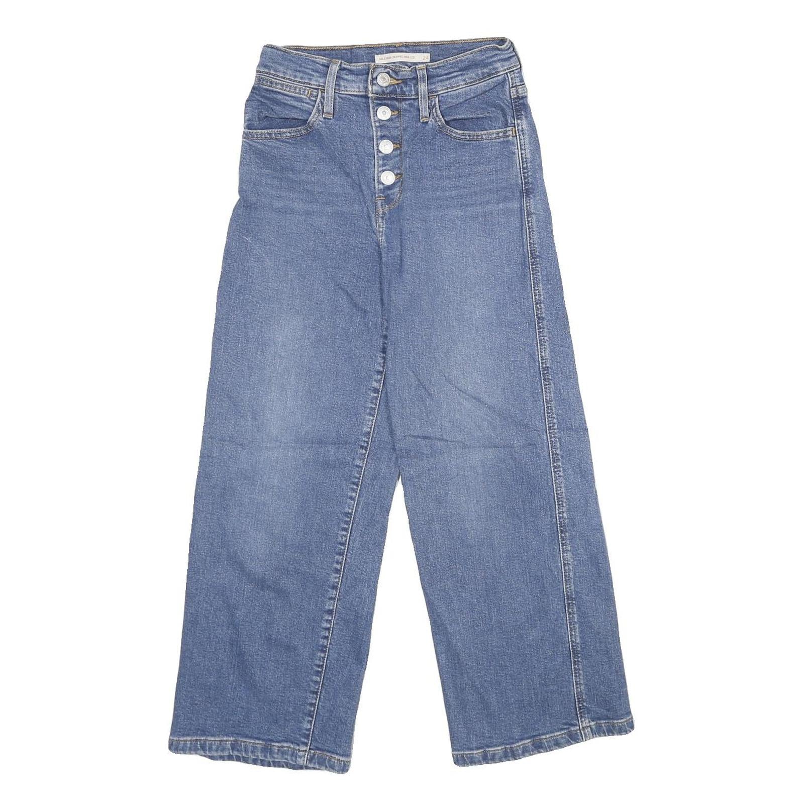 LEVI'S Mile High Cropped Wide Leg Womens Jeans Blue Regular Wide-Leg Denim W24 Refurbished - N/A refurbished available on Cerqular