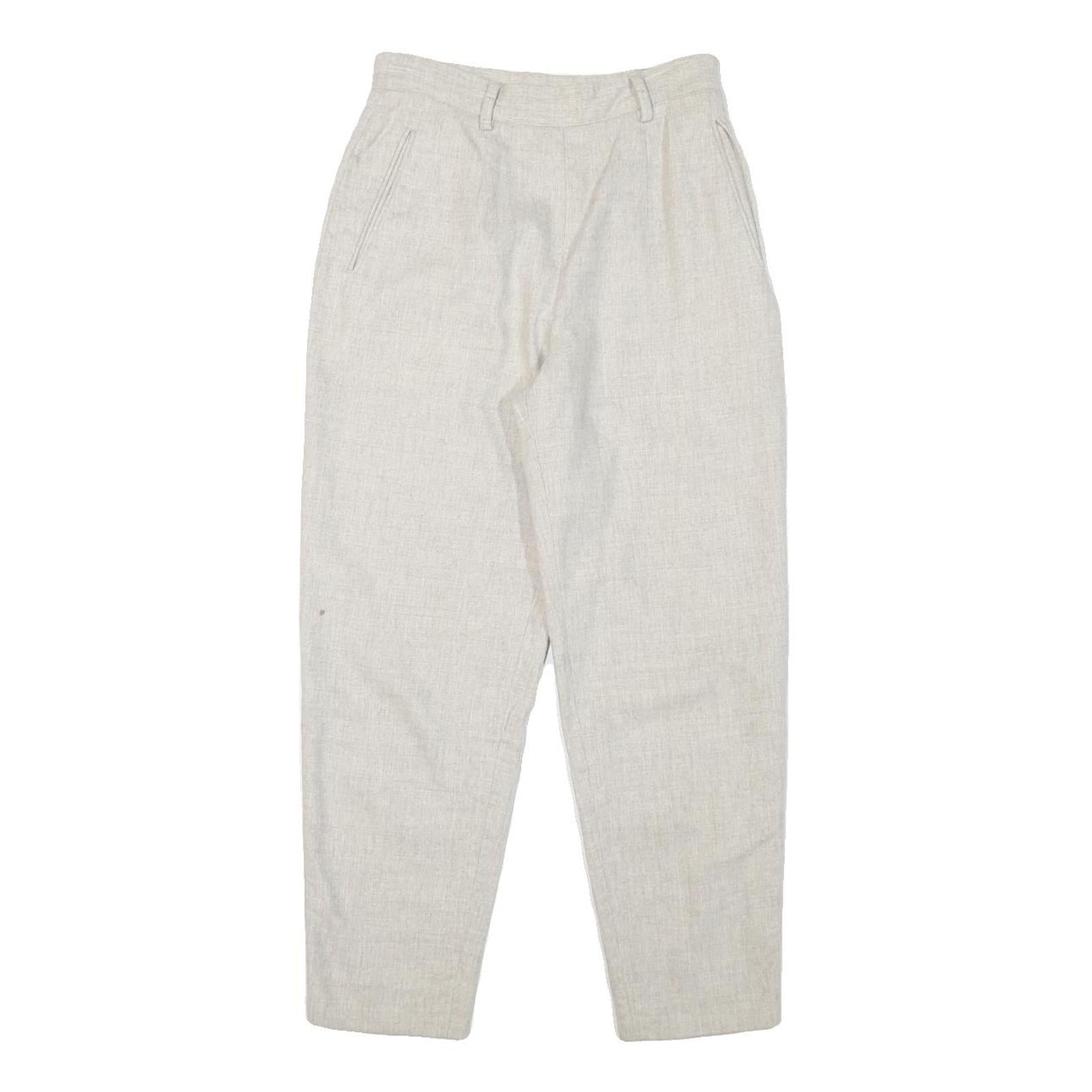 Womens Relaxed Wool Blend Cream Trousers Zip W24 L25 Casual Office Comfort Refurbished - N/A refurbished available on Cerqular