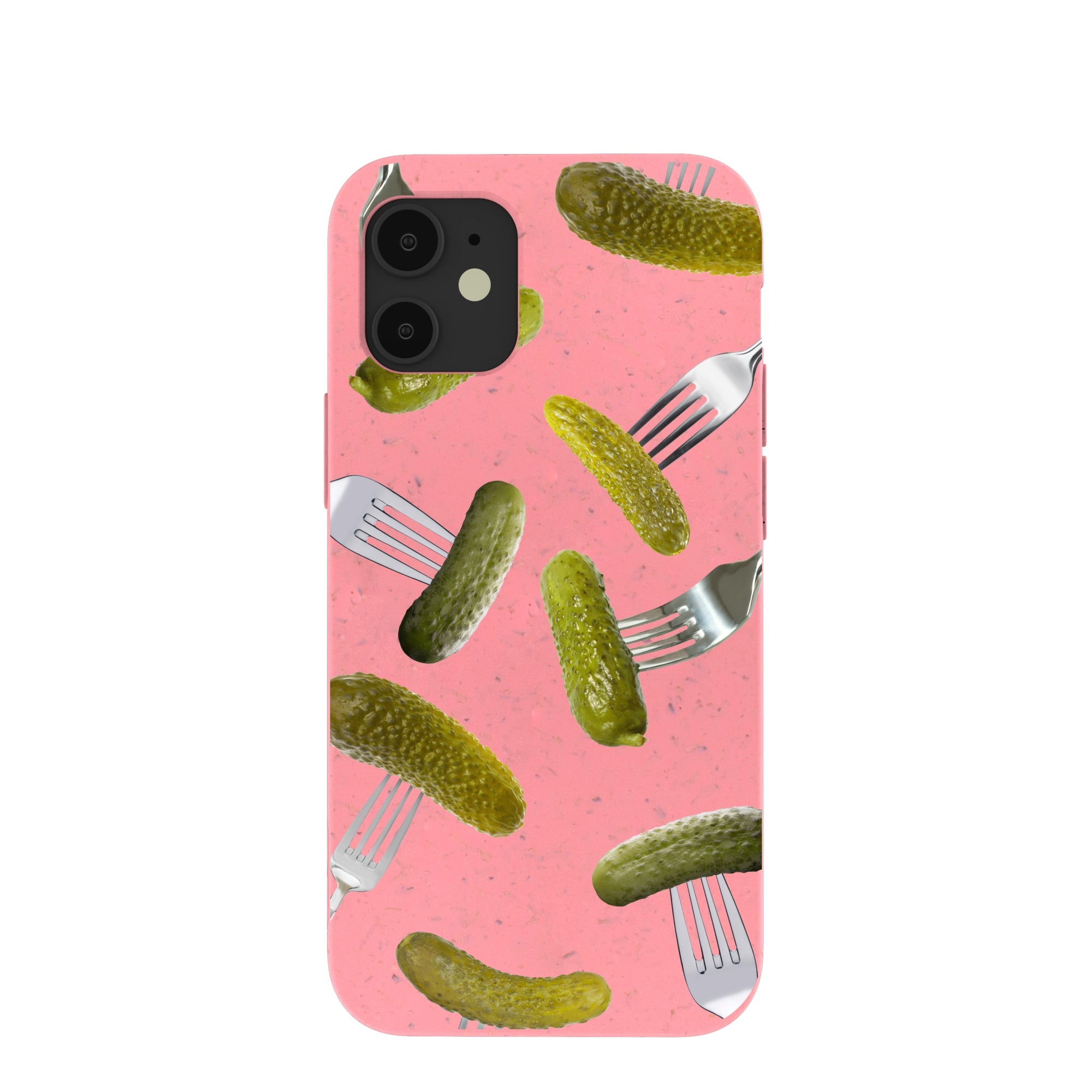 Bubblegum Pink Pickle Party iPhone 12 Mini Case Refurbished - Pela Case refurbished available on Cerqular