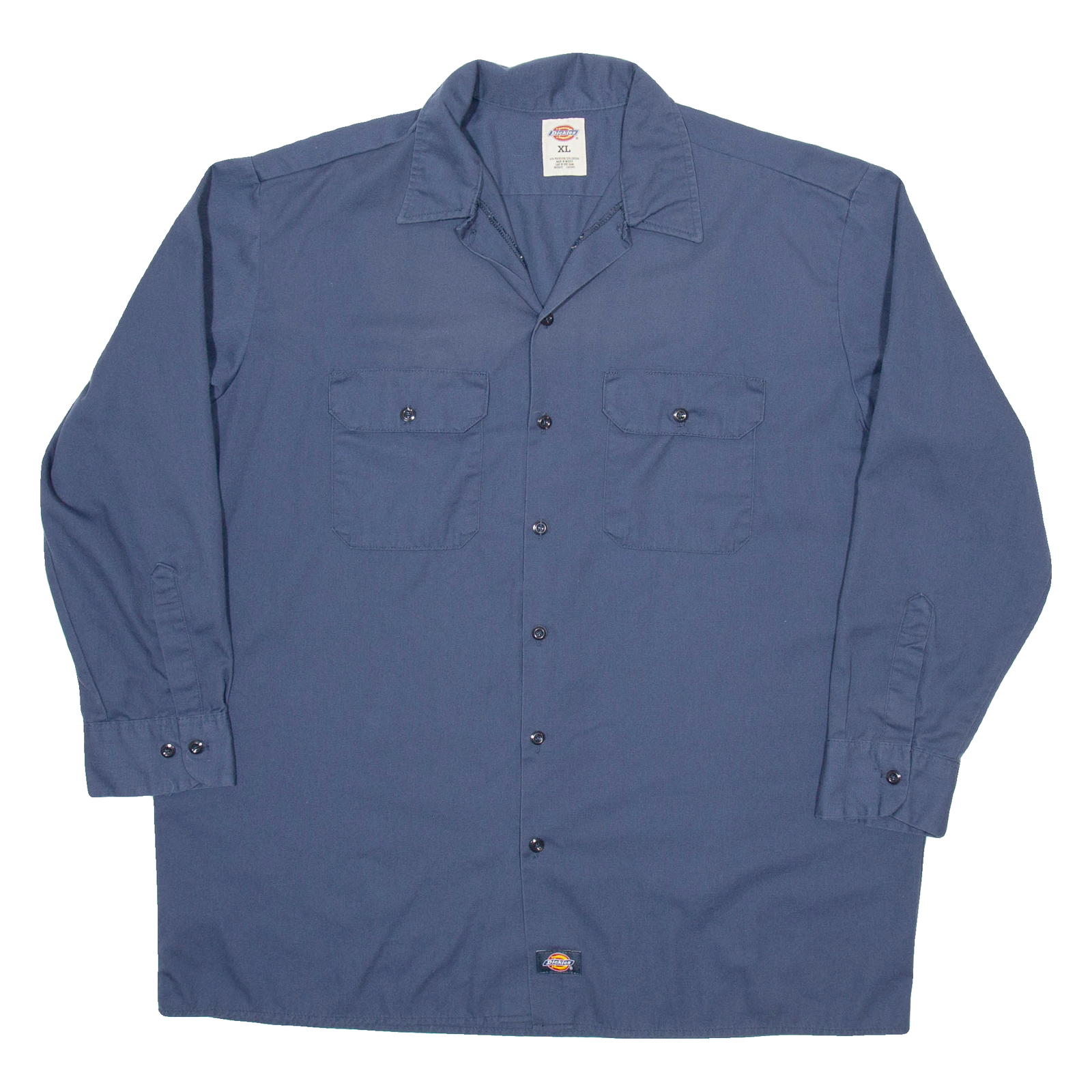 DICKIES Mens Worker Shirt Blue Long Sleeve XL Refurbished - N/A refurbished available on Cerqular