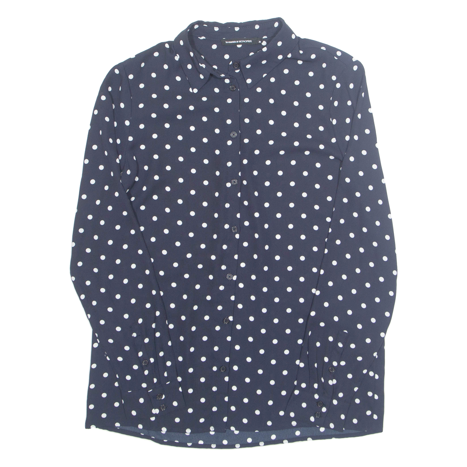 Womens Printed Shirt Blue Collared Long Sleeve Spotted M Refurbished - N/A refurbished available on Cerqular