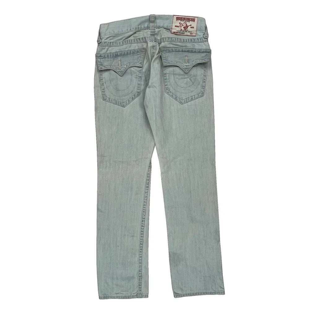 True Religion Jeans - 30W 31L Light Wash Cotton Refurbished - Thrifted (note: this is a term often used to describe second- refurbished available on Cerqular