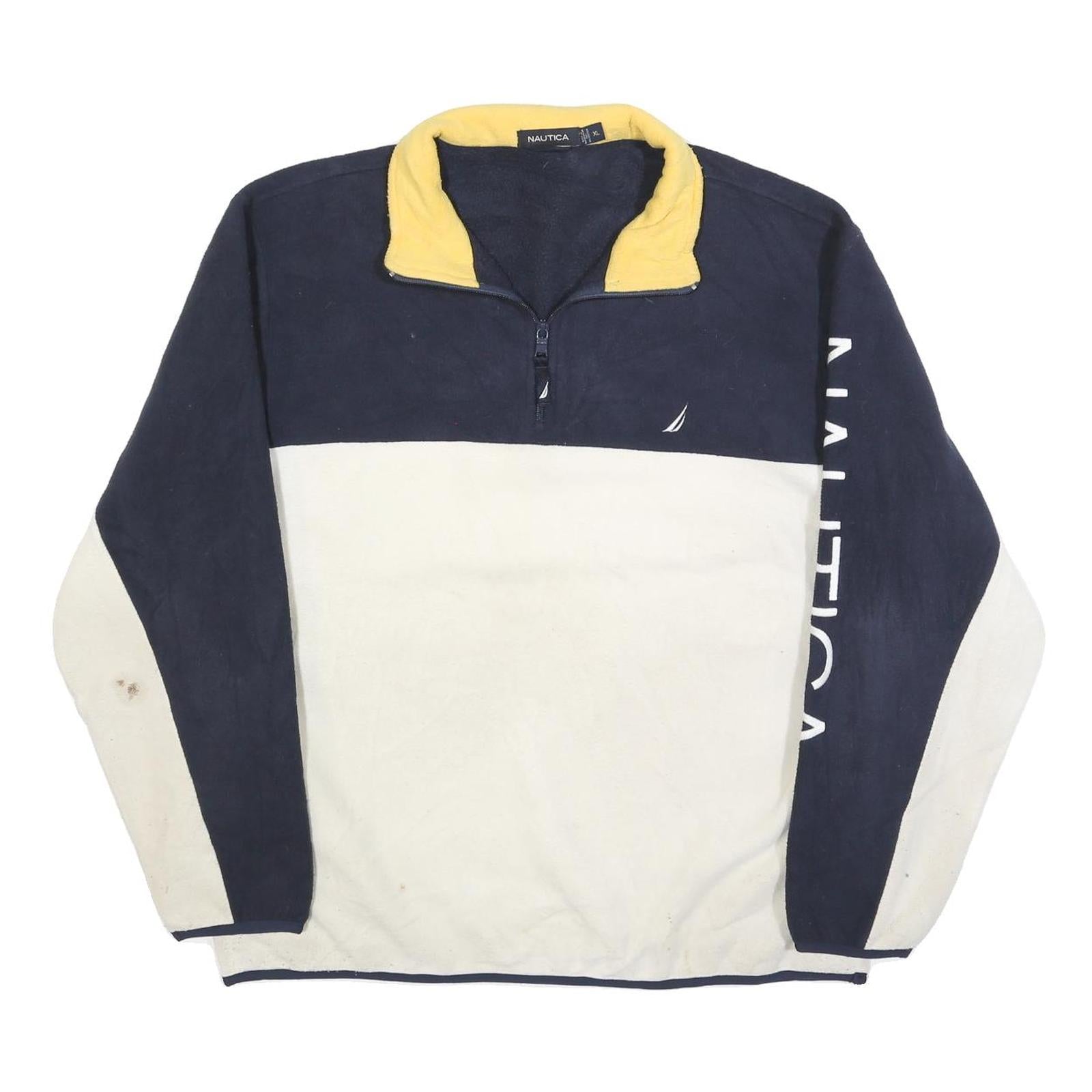 Buy NAUTICA Mens Navy & Cream Colourblock Pullover Jumper XL Polyester Half Zip Refurbished - $45.49 NAUTICA Mens Navy & Cream Colourblock Pullover Jumper XL Polyester Half Zip Refurbished - N/A refurbished available on Cerqular