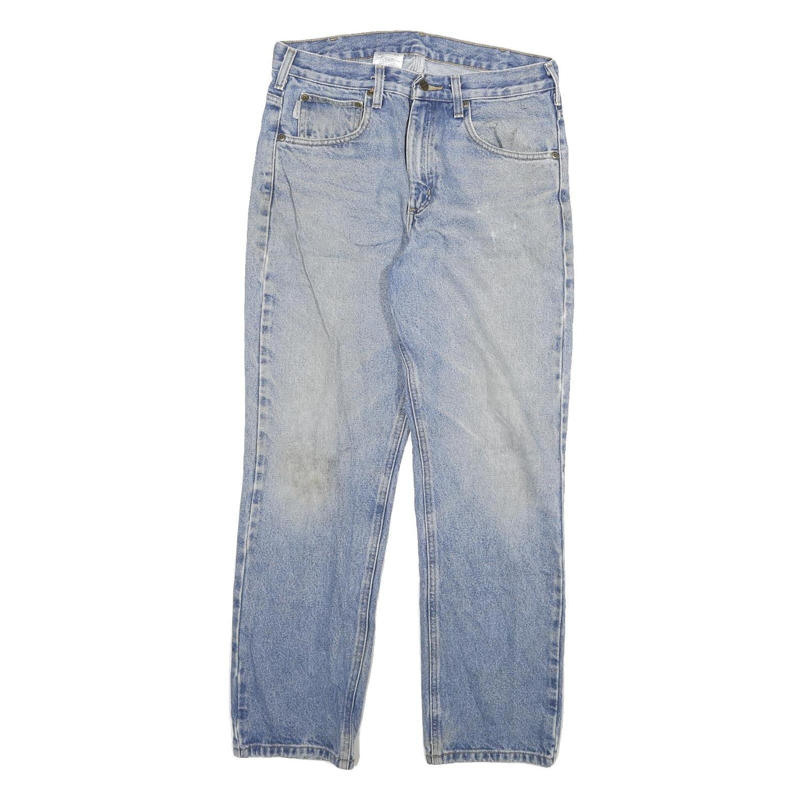 CARHARTT Mens Regular Fit Straight Denim Light Blue W32 L30 Cotton Blend Zip Refurbished - N/A refurbished available on Cerqular