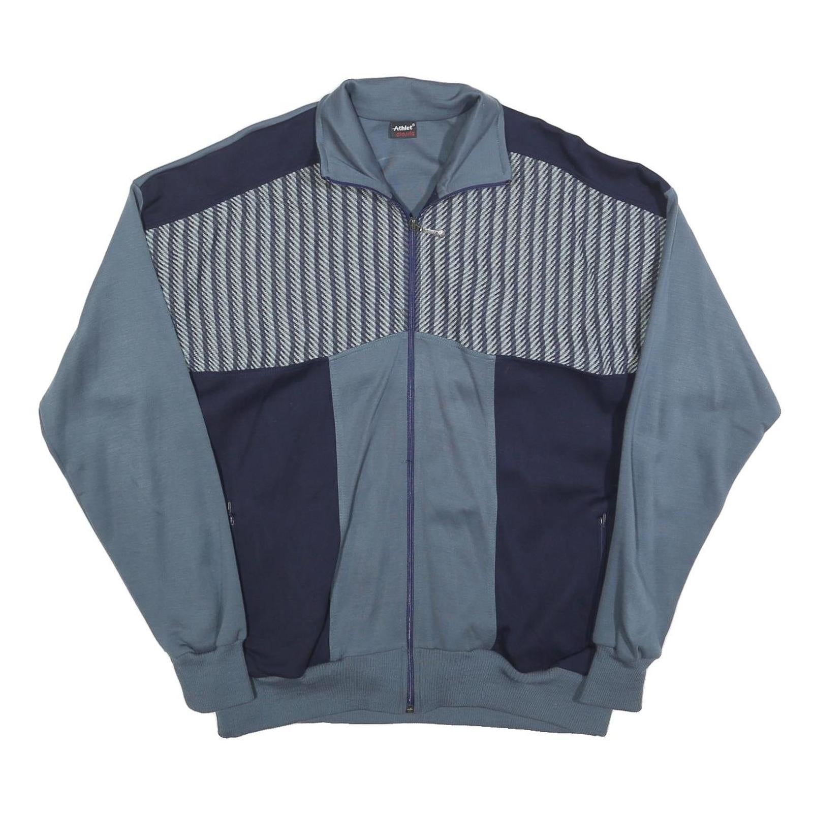 ATHLET CLASSIC Mens Blue & Navy Zip Jacket L Polyester Blend Colourblock Casual Refurbished - N/A refurbished available on Cerqular