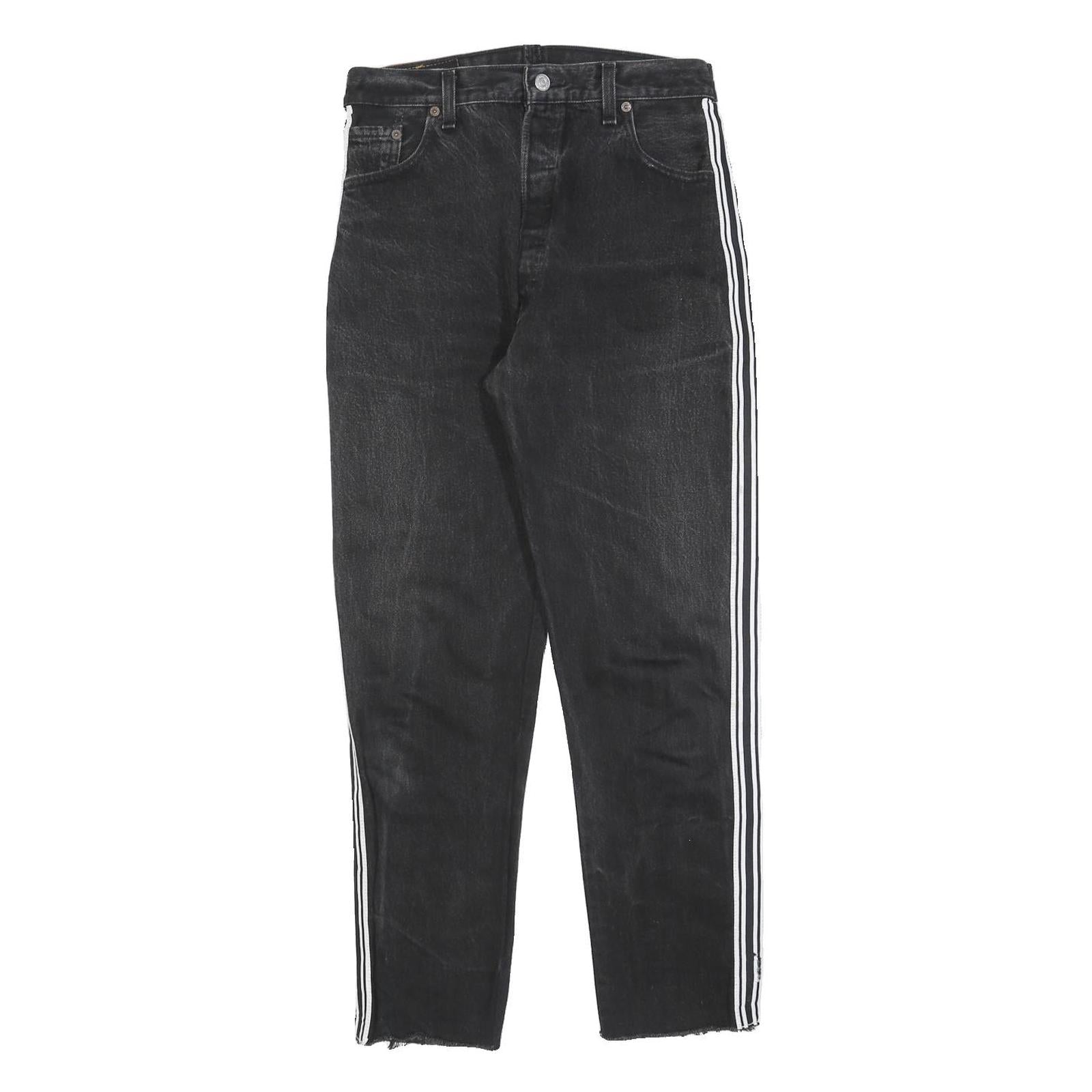 LEVI'S 501 Womens Regular Jeans Black Denim W28 L27 Button Closure Casual Refurbished - N/A refurbished available on Cerqular