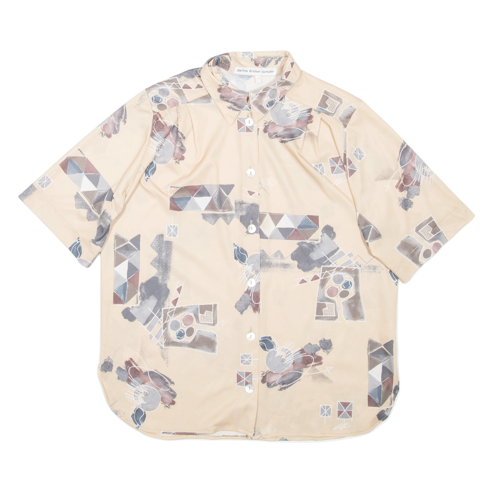 Womens Printed Shirt Beige Collared Crazy Pattern L Refurbished - N/A refurbished available on Cerqular