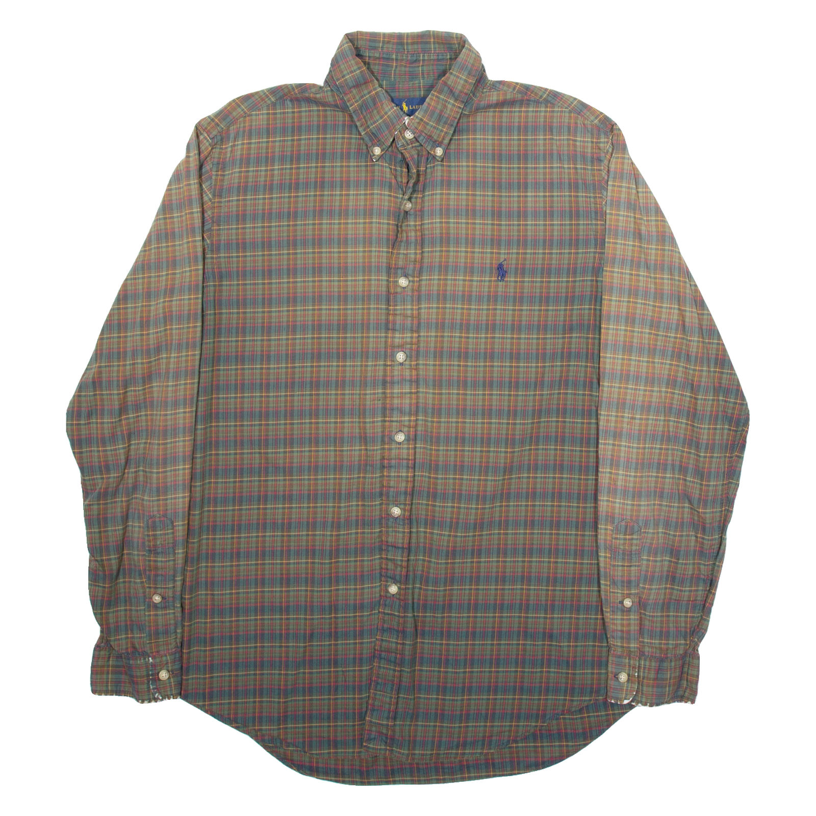 RALPH LAUREN Mens Shirt Green Check Long Sleeve L Refurbished - N/A refurbished available on Cerqular