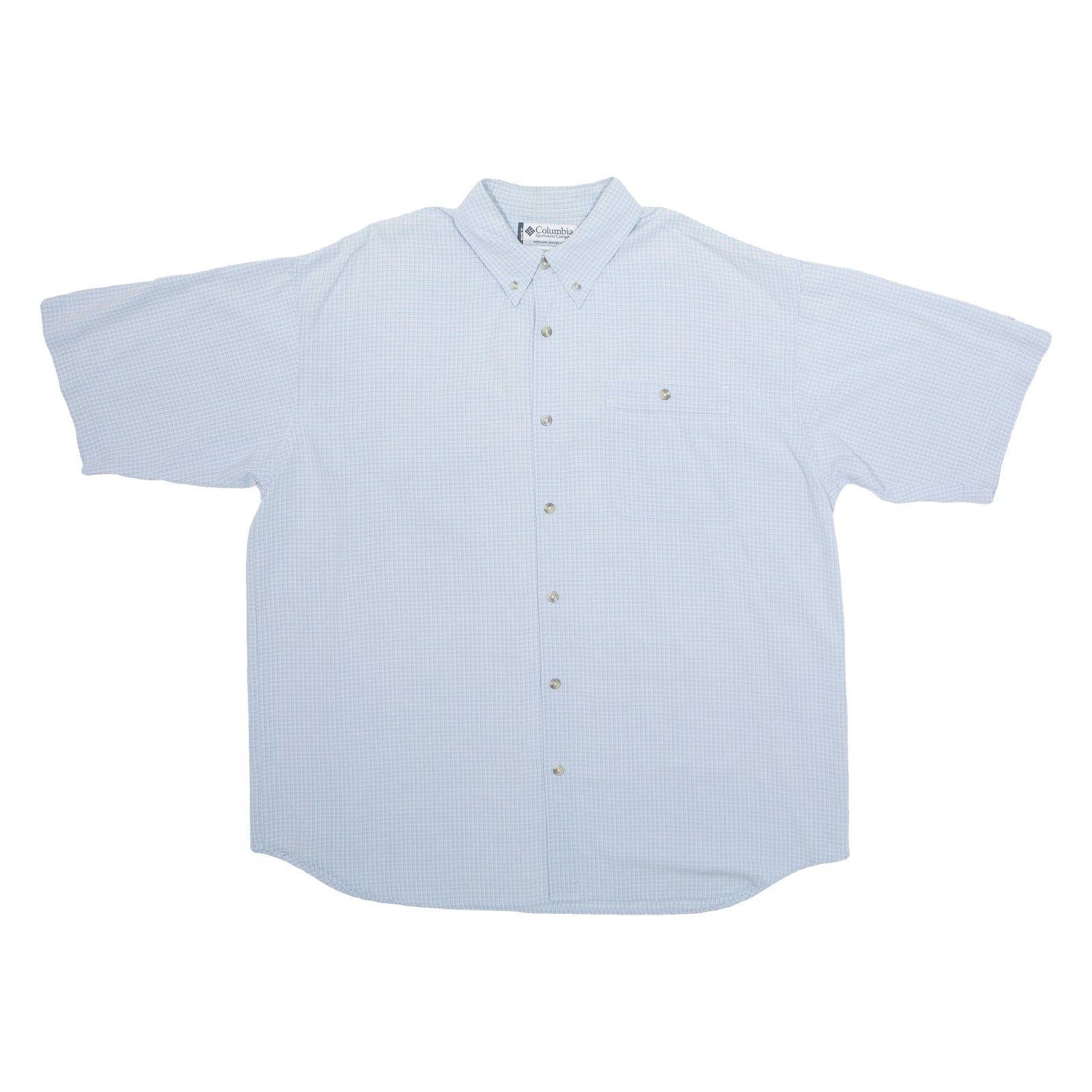 COLUMBIA Mens Shirt Blue Viscose Chevron XL Refurbished - N/A refurbished available on Cerqular