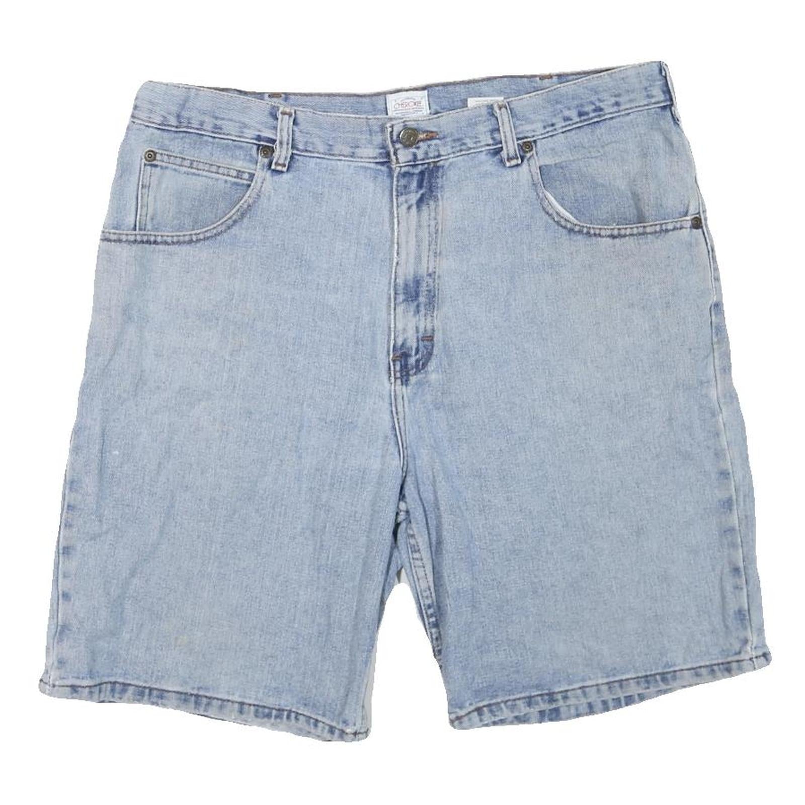 Mens Light Blue Denim Casual Shorts L W38 Cotton Blend Relaxed Fit Pocketed Refurbished - N/A refurbished available on Cerqular