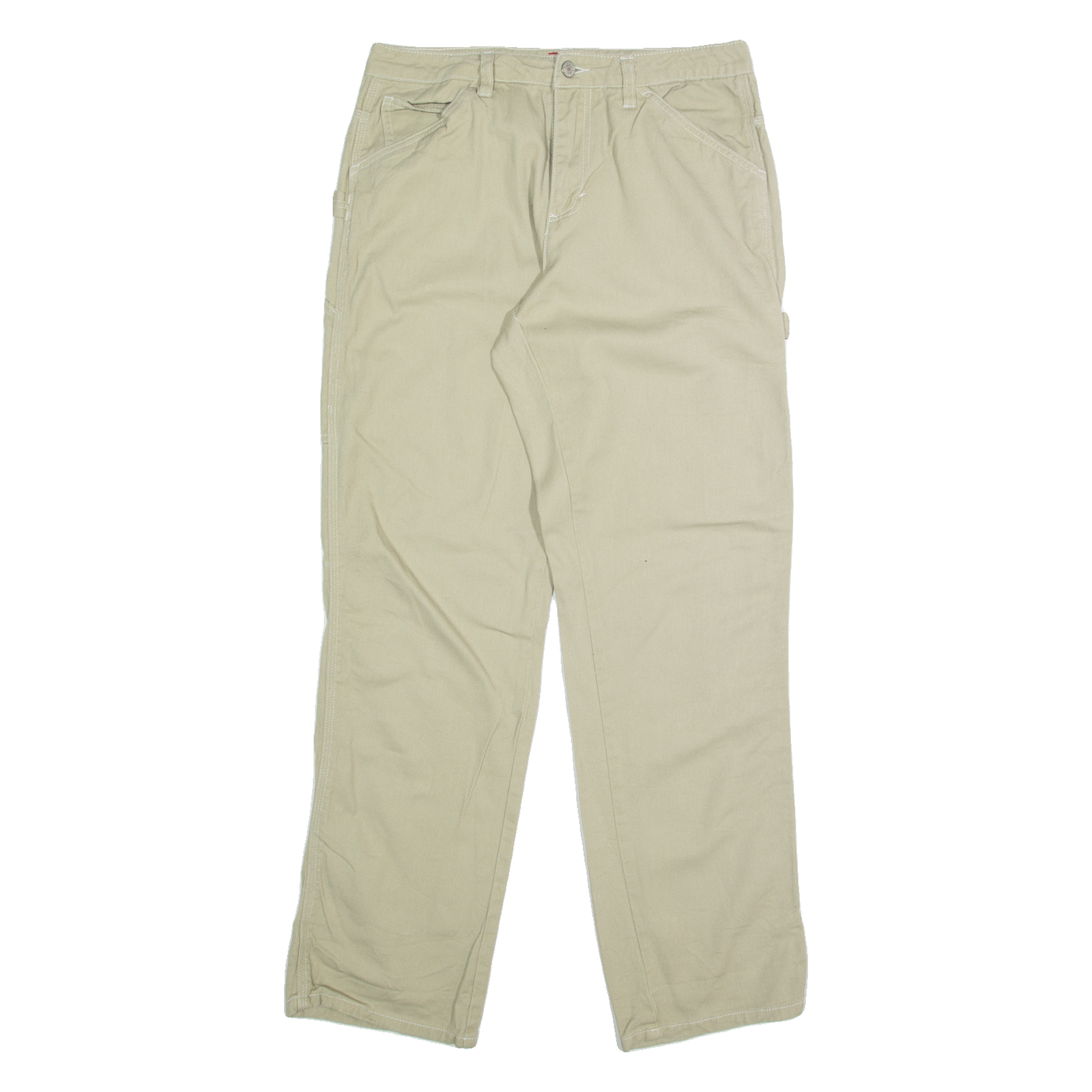 DICKIES Carpenter Cargo Mens Trousers Beige Regular Straight W30 L30 Refurbished - N/A refurbished available on Cerqular
