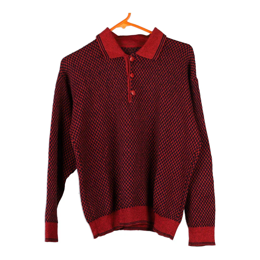 Unbranded Collared Jumper - Small Red Cotton Refurbished - Thrifted (note: this is a term often used to describe second- refurbished available on Cerqular