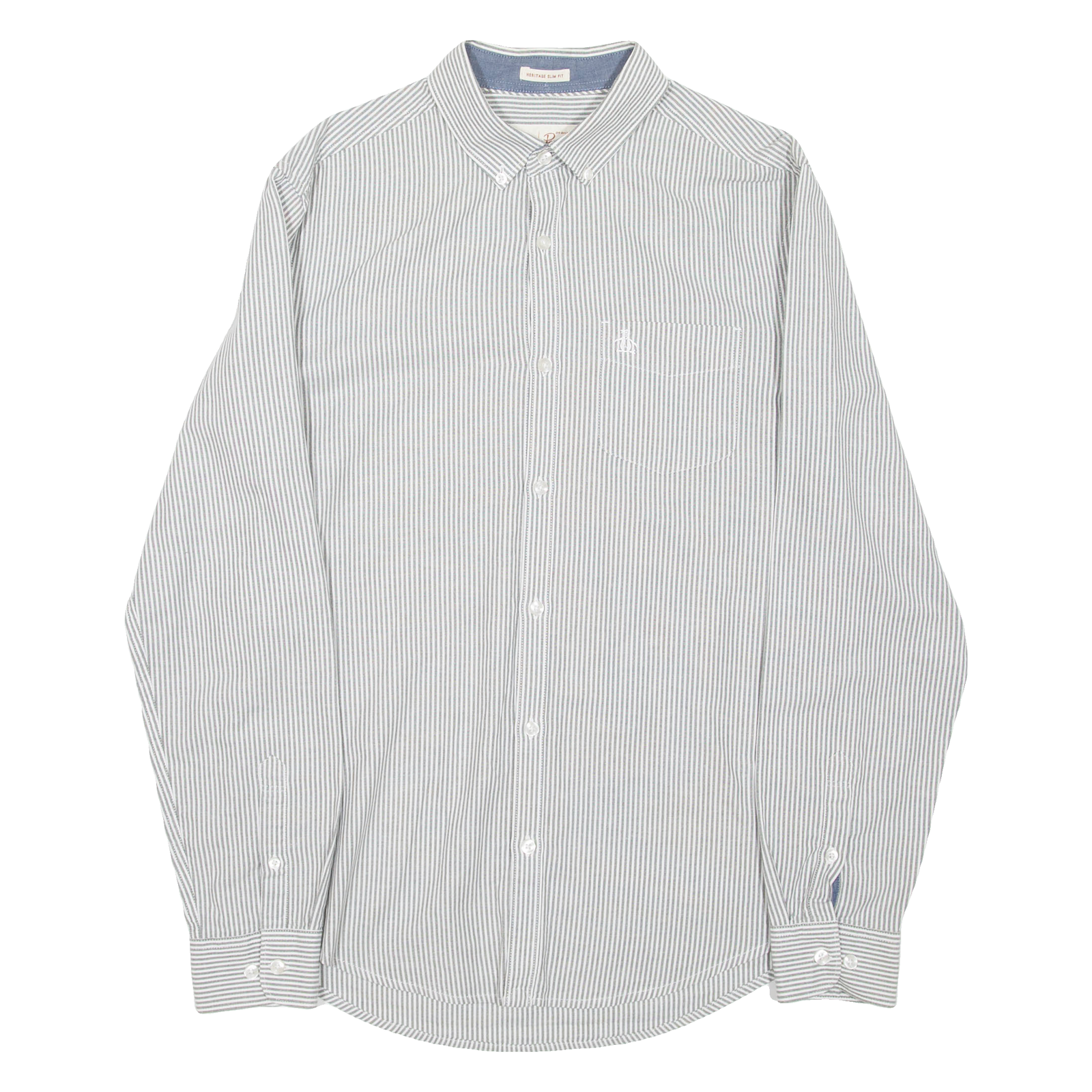 PENGUIN Heritage Slim Fit Mens Shirt White Striped Long Sleeve M Refurbished - N/A refurbished available on Cerqular