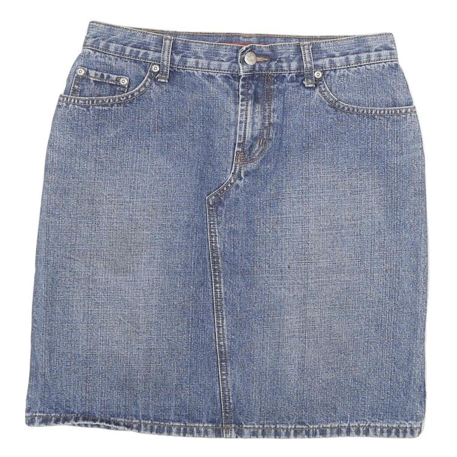 ZENA Womens Blue Denim Mini Skirt Cotton Blend M Casual Classic Style Refurbished - N/A refurbished available on Cerqular