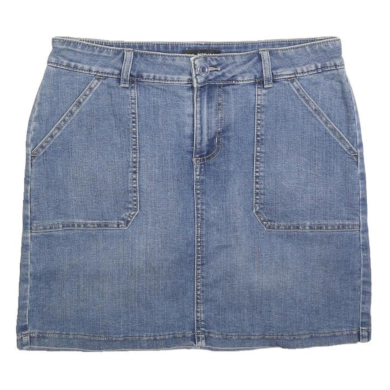 LEE Womens Blue Denim Mini Skirt Cotton Blend Casual Pockets Size M Refurbished - N/A refurbished available on Cerqular