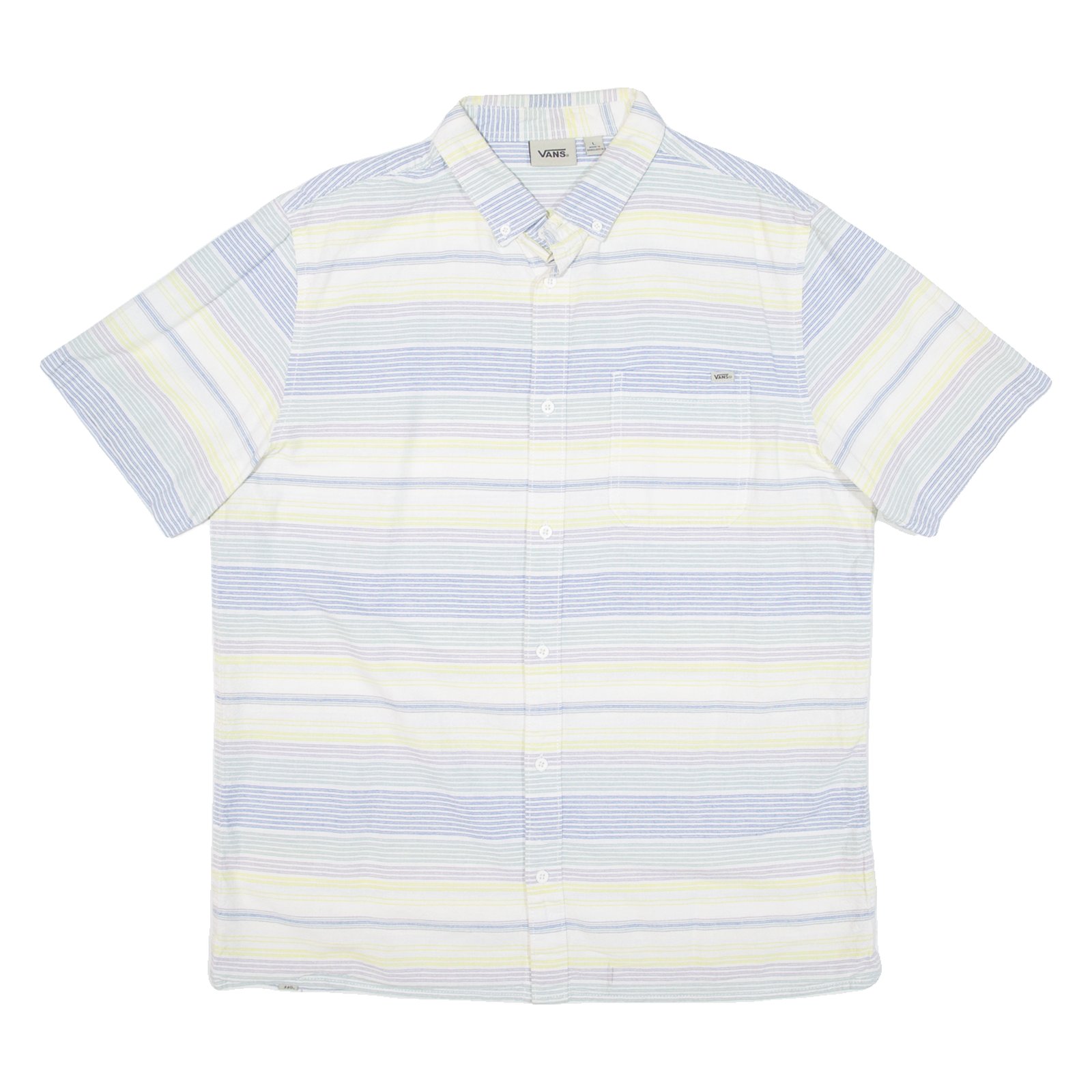 VANS Mens Shirt Blue Striped L Refurbished - N/A refurbished available on Cerqular