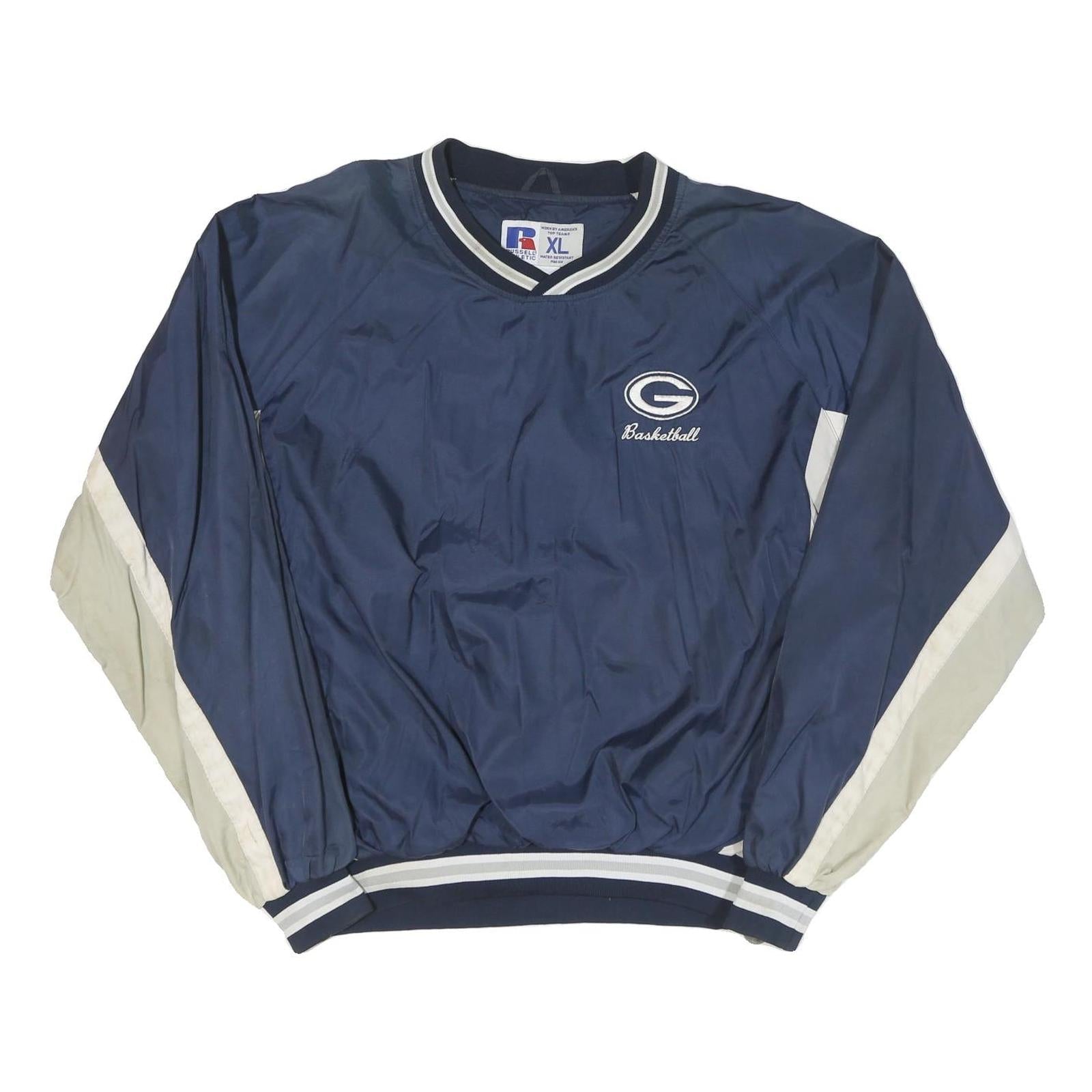 RUSSELL ATHLETIC Mens Navy Blue & Beige Basketball Sports Jacket XL Polyester Refurbished - N/A refurbished available on Cerqular