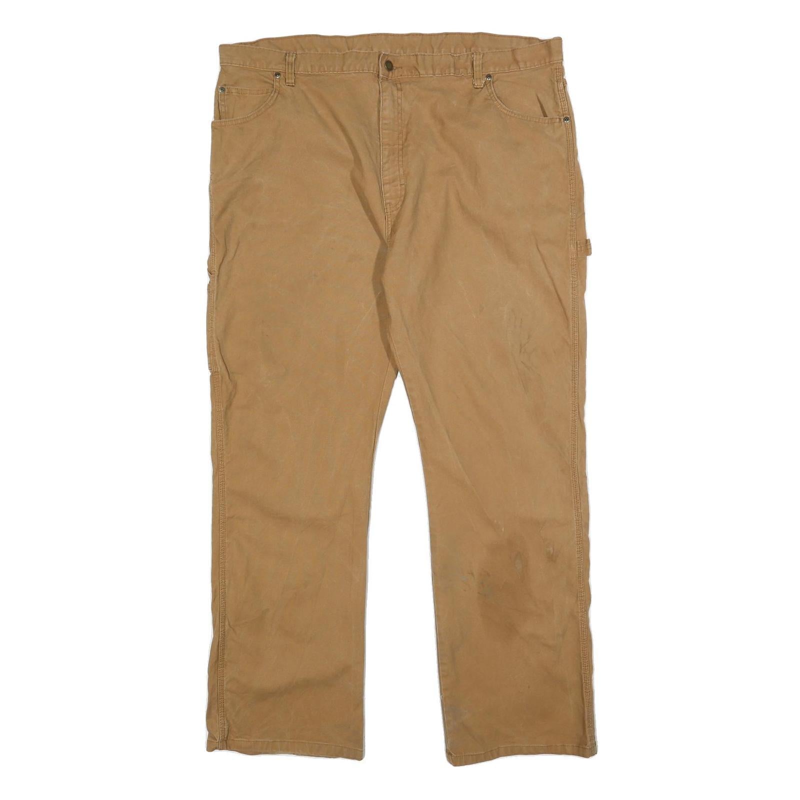 DICKIES Mens Cotton Blend Beige Regular Straight Trousers W42 L32 Workwear Zip Refurbished - N/A refurbished available on Cerqular