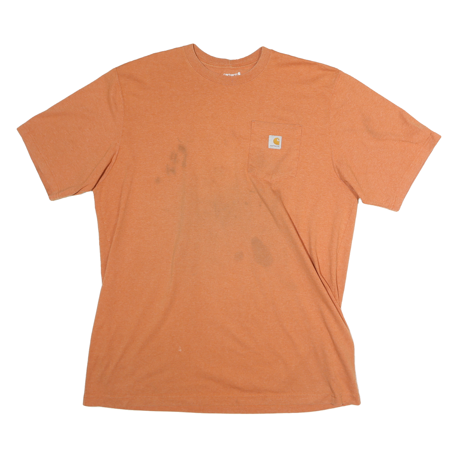CARHARTT Mens Orange 2XL T-Shirt Short Sleeve Crew Neck Cotton Pocket Refurbished - N/A refurbished available on Cerqular
